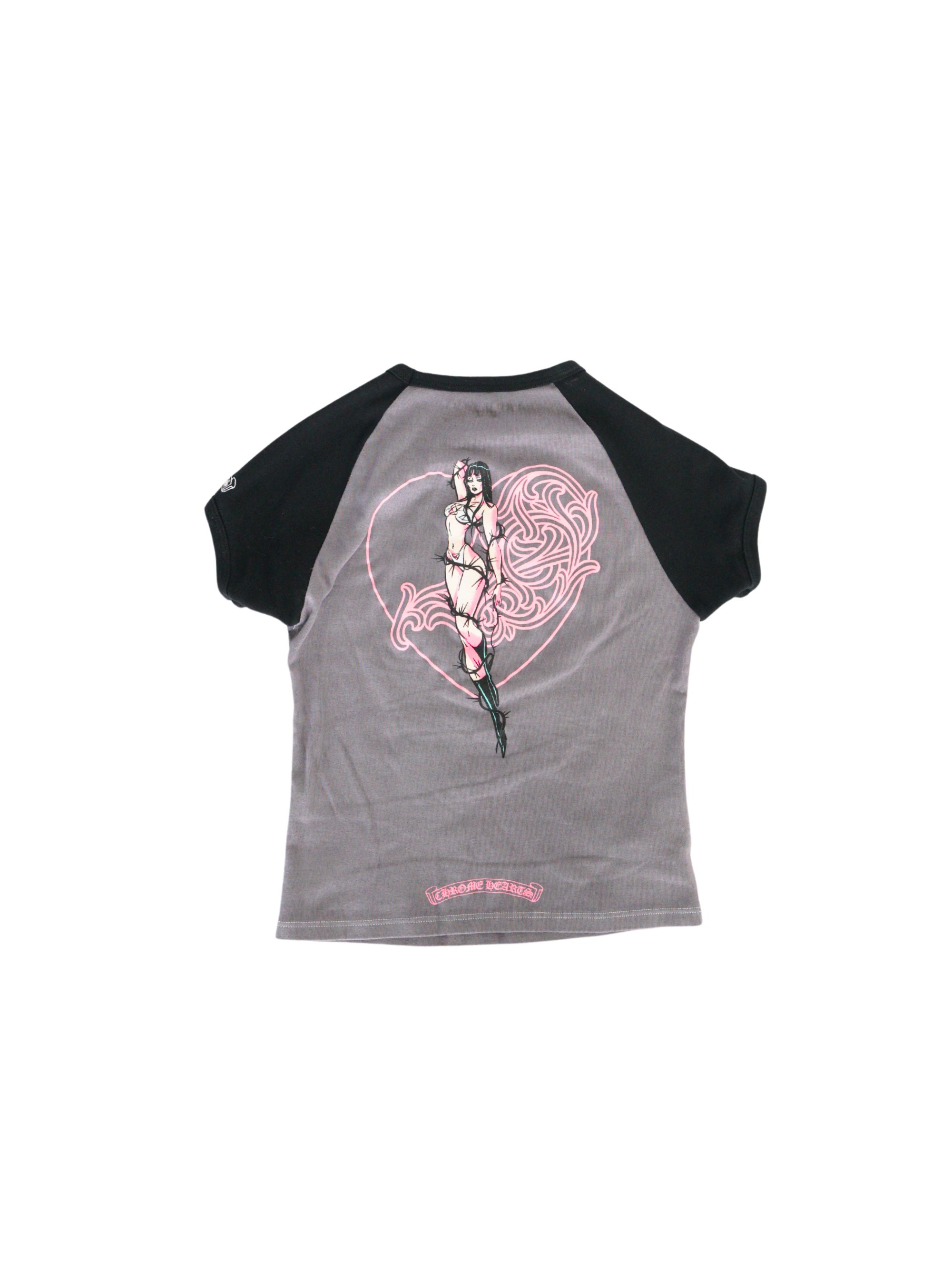 Chrome Hearts Deadly Doll Vine Heart Cropped Short Sleeve T-Shirt Tee