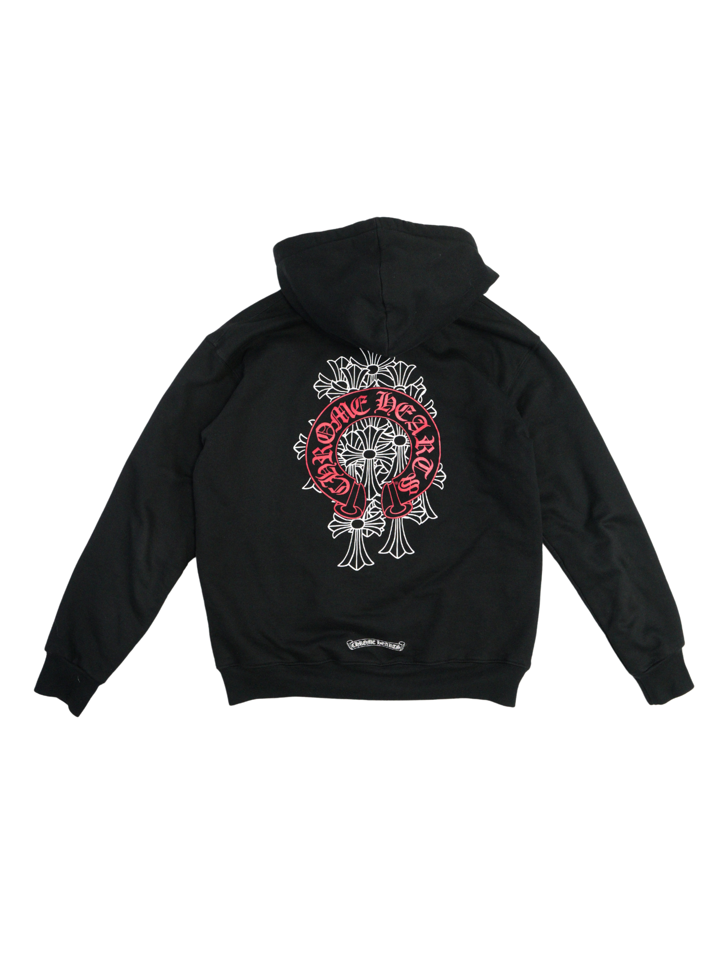 Chrome Hearts Vintage Red Horseshoe Waffle Zip Up Hoodie - M