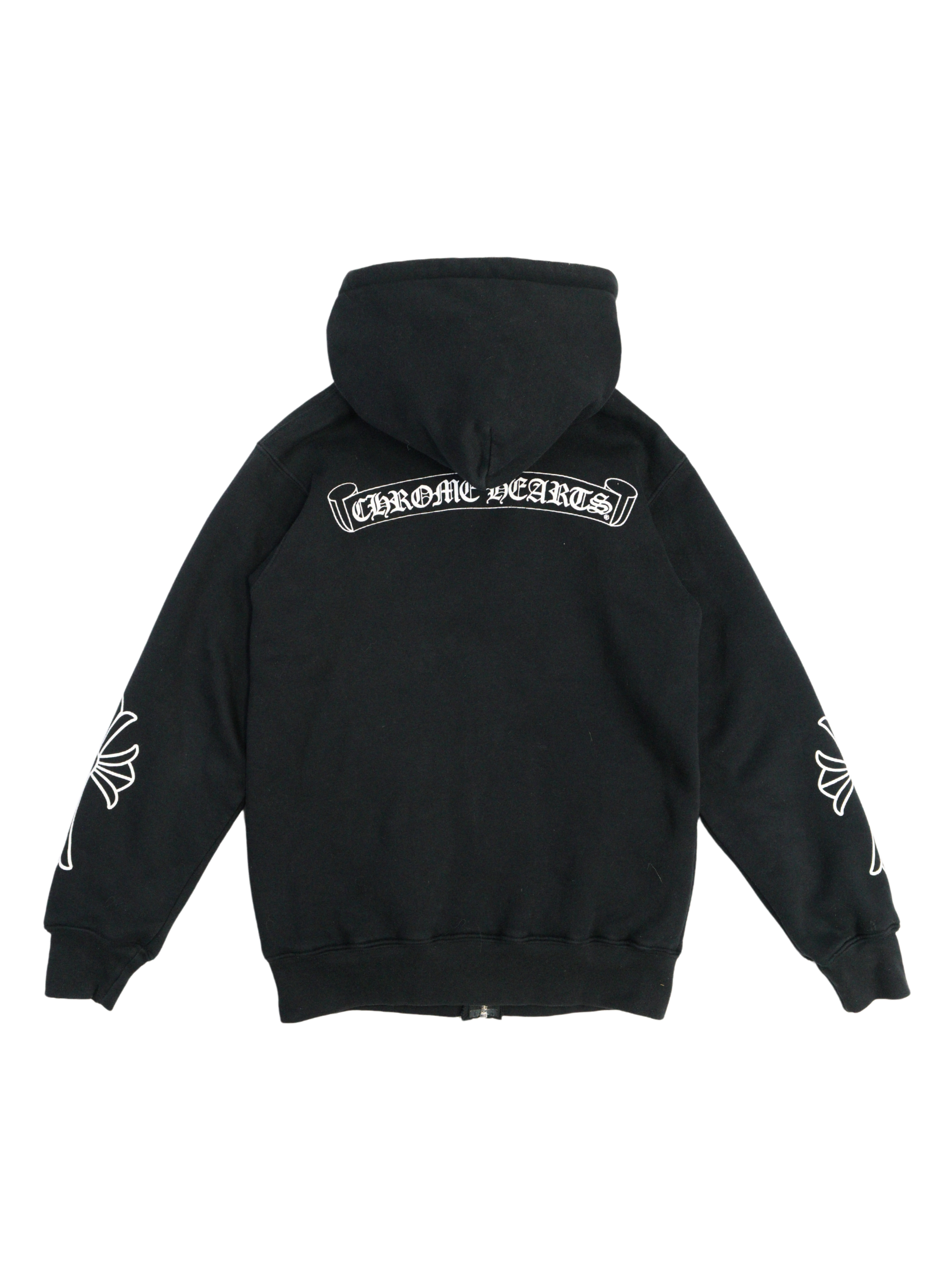 Chrome Hearts Vintage Srcoll Logo Waffle Cross Zip-Up Hoodie - S