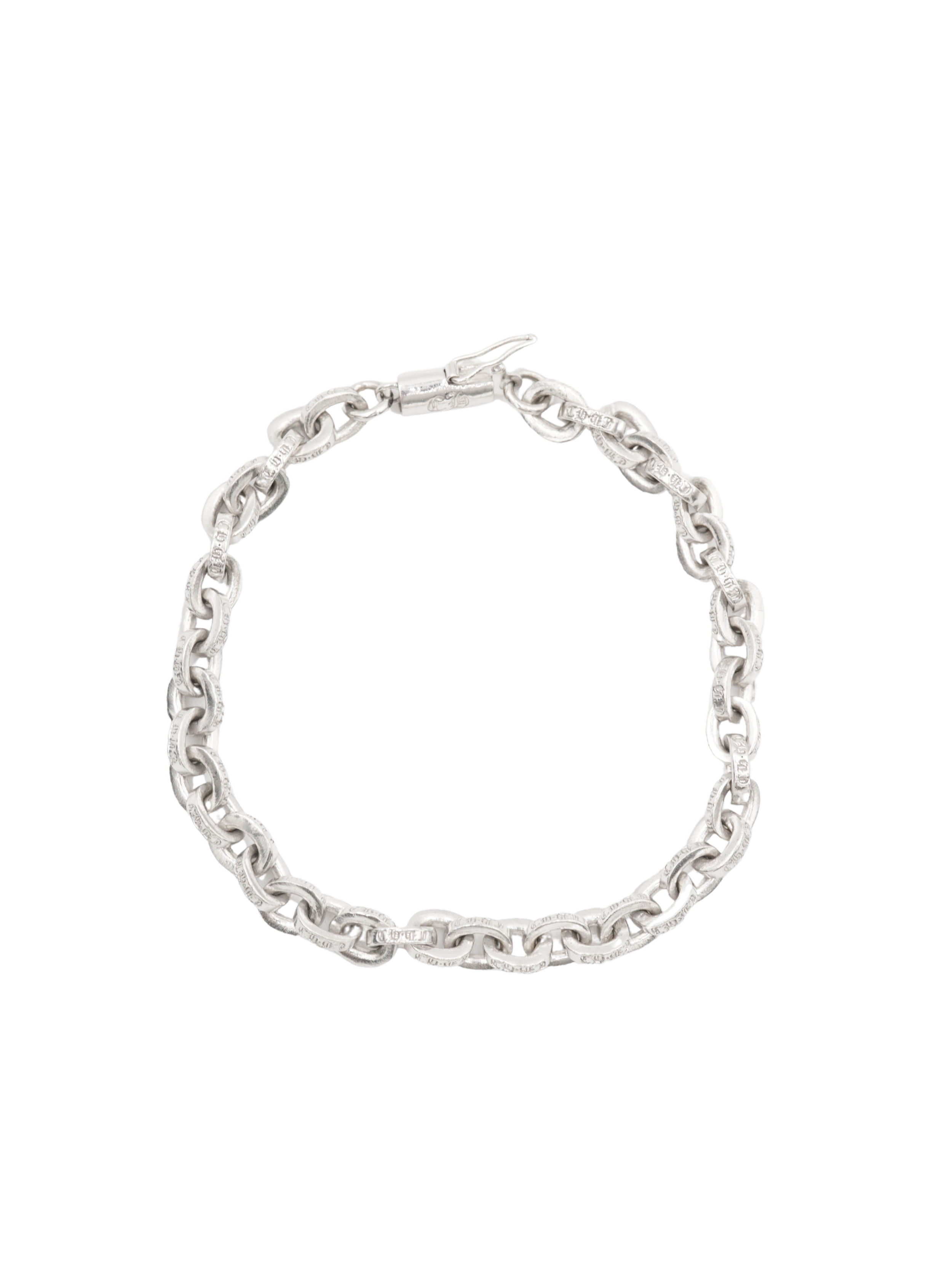 Chrome Hearts 18K White Gold Paper Chain Bracelet