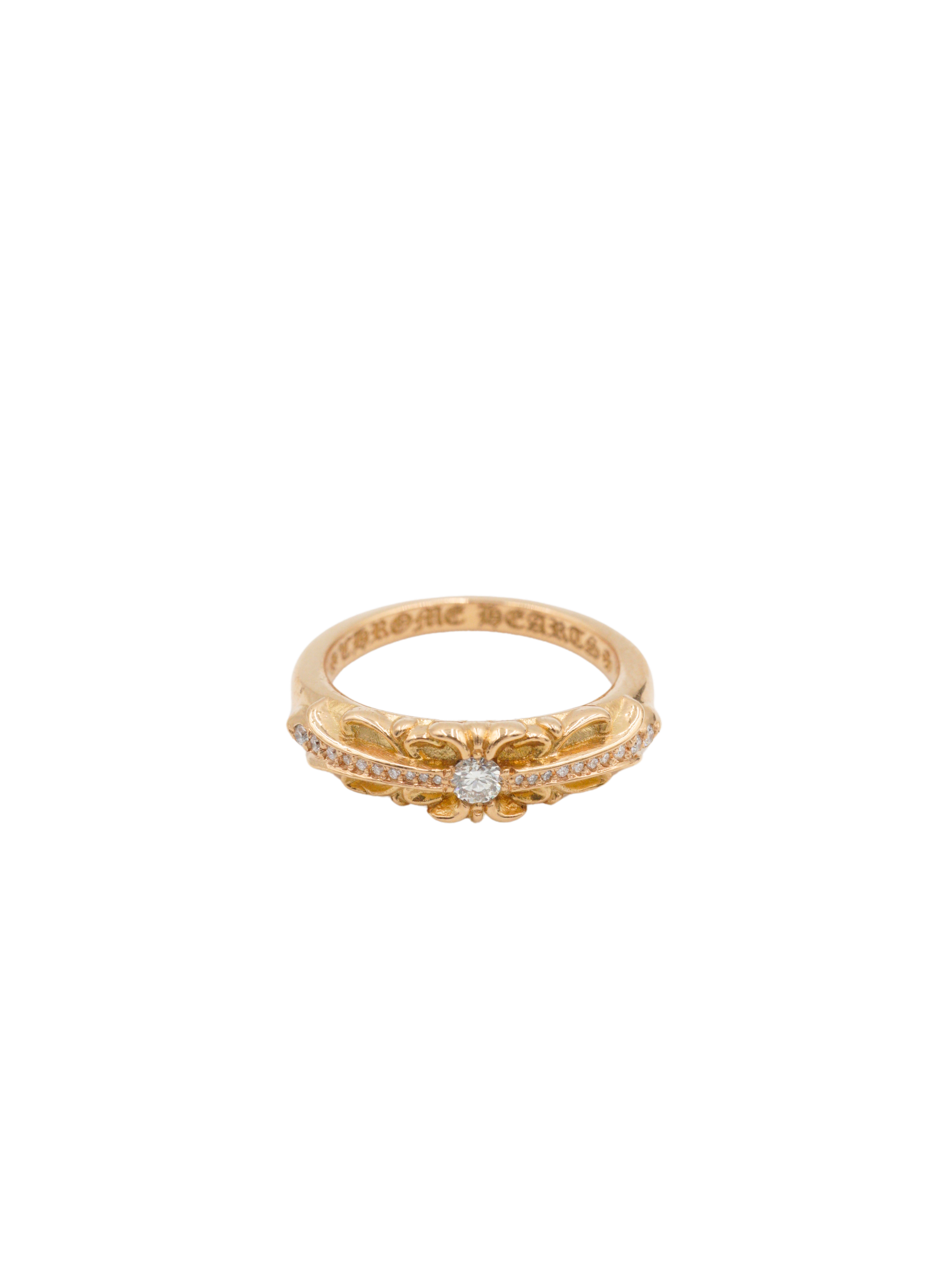 Chrome Hearts 22K Diamond Baby Classic Floral Cross Ring