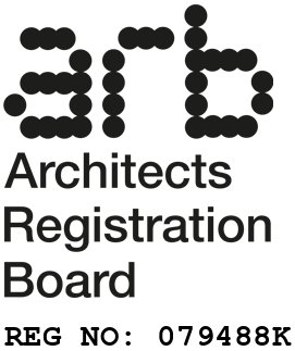 Logo of the Architects Registration Board with stylised letters 'arb' and the words 'Architects Registration Board' beneath.