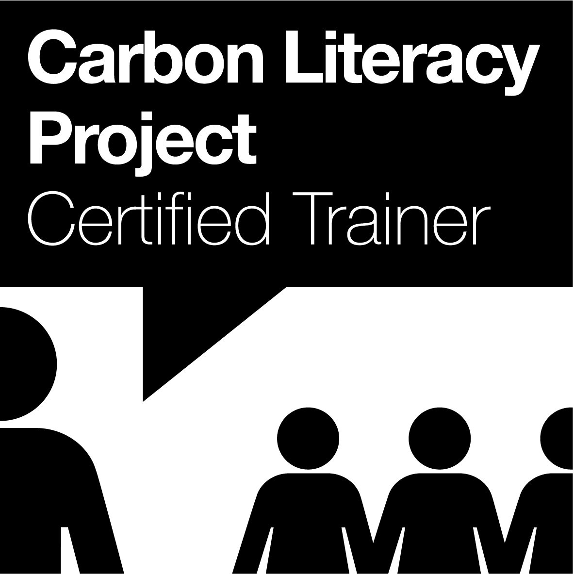 Accredited Carbon Literacy Trainer CLT badge.