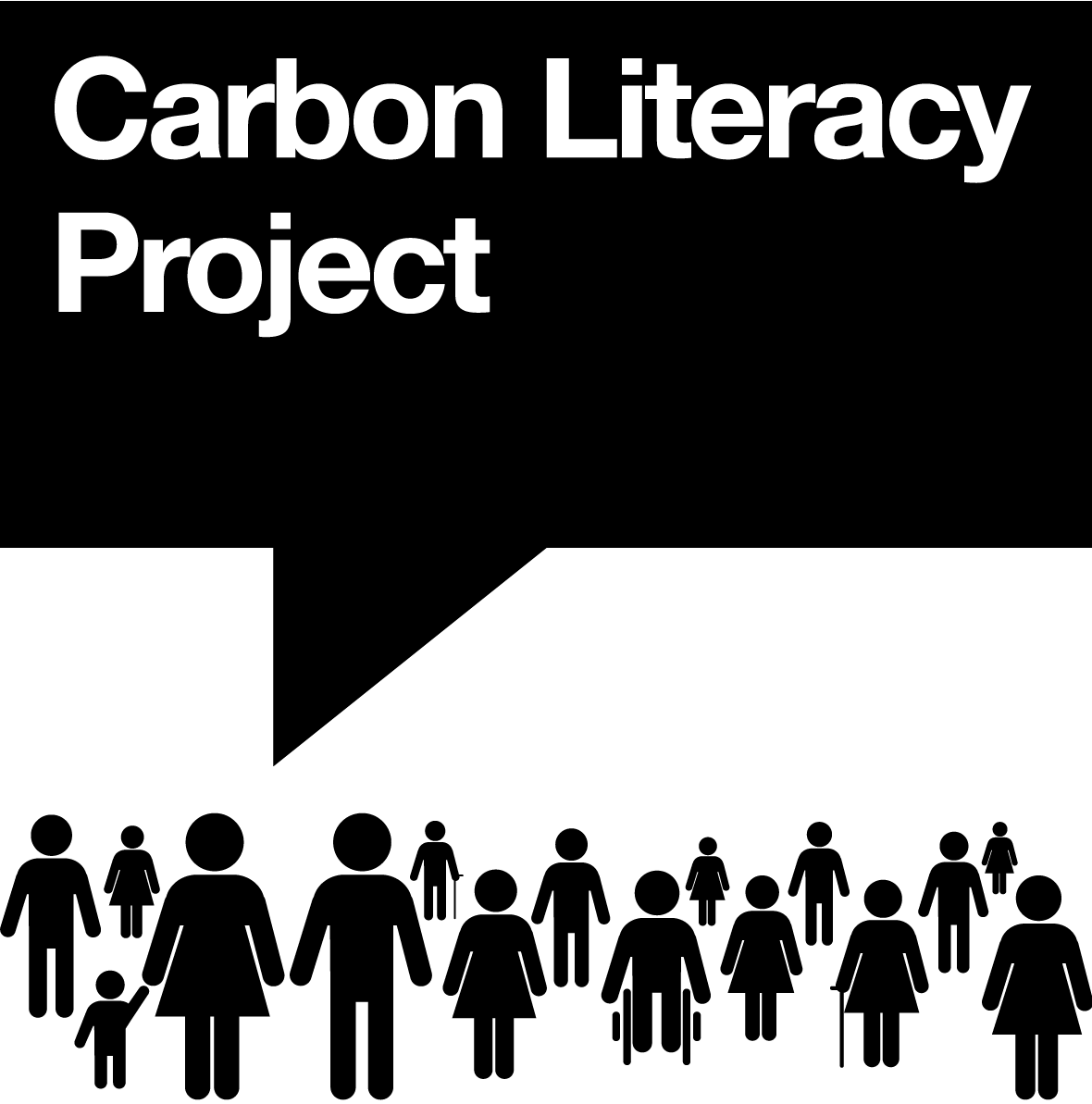 Black background with bold white text that reads 'Carbon Literacy Project'.