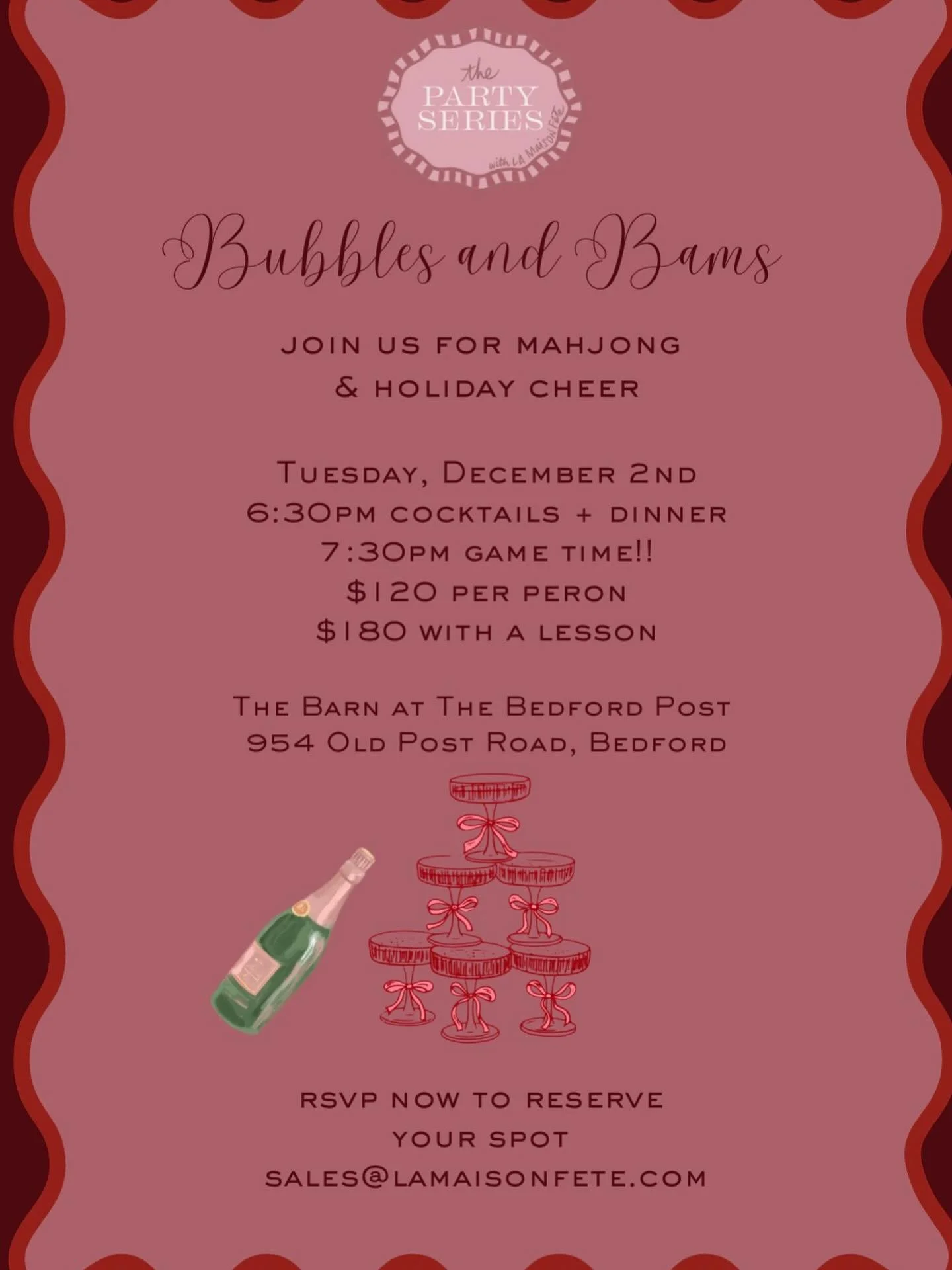 SOLD OUT!! It&rsquo;s game time!! Join us! Tuesday, December 2nd, Mahjong night! Cocktails, Dinner and Mahjong. Limited spots! DM to reserve! All levels welcome, lessons available too. It&rsquo;s sure to be a great night of festivities! sales@lamaiso