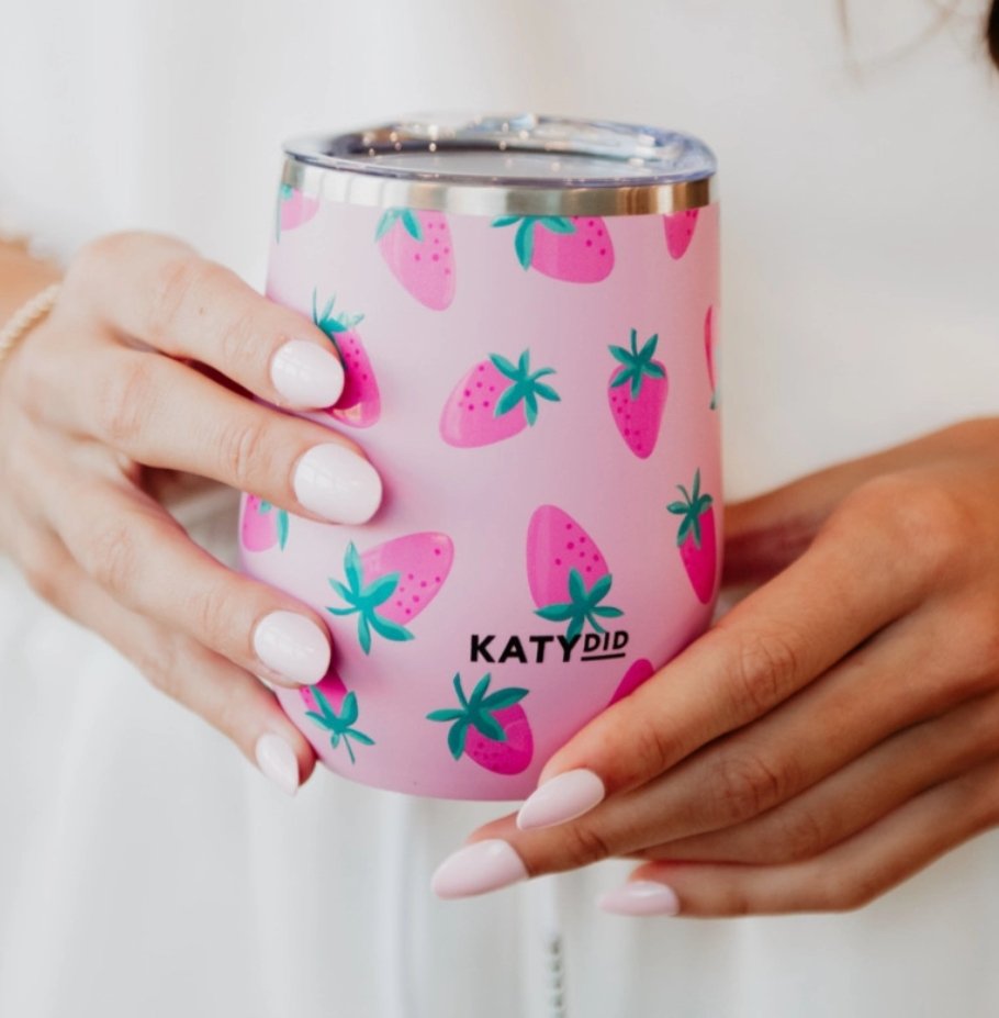 Subtle Strawberry Wine Tumbler