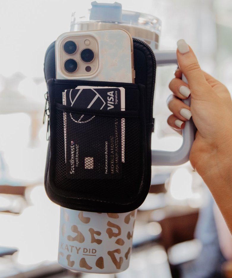 Black Tumbler Zipper Pouch