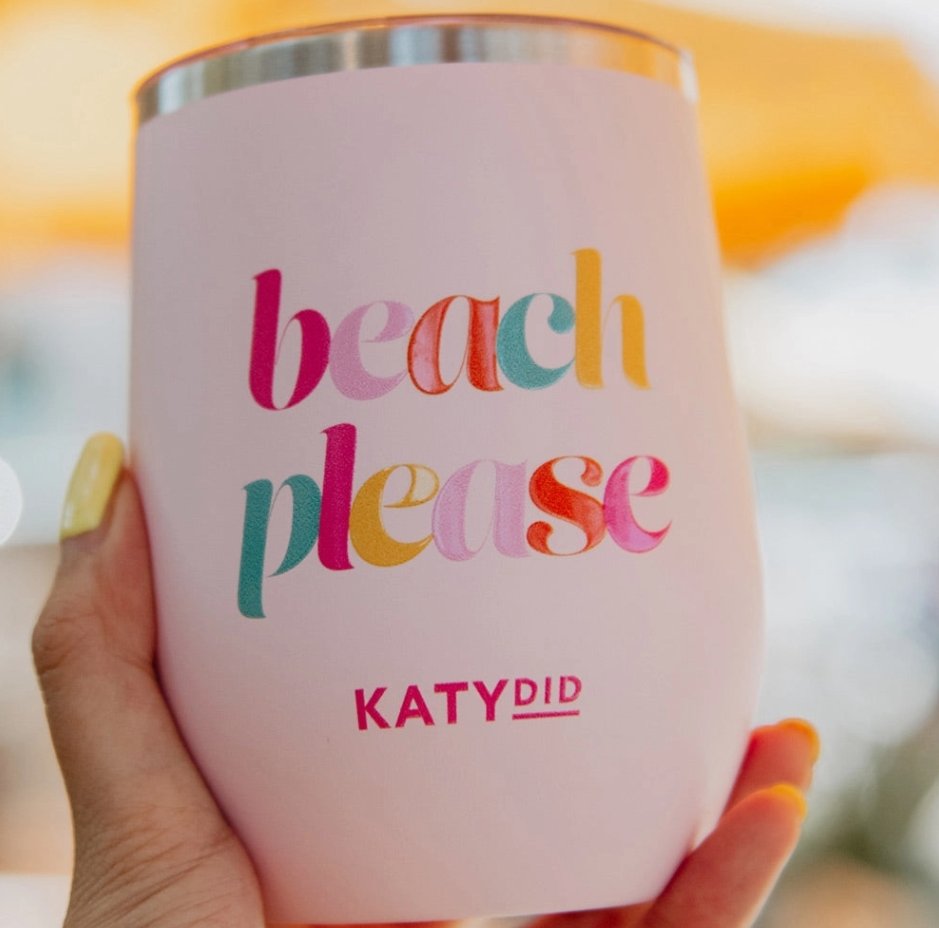 Beach Please Wine Tumbler