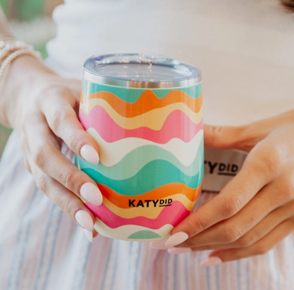 Neon Abstract Colors Wine Tumbler