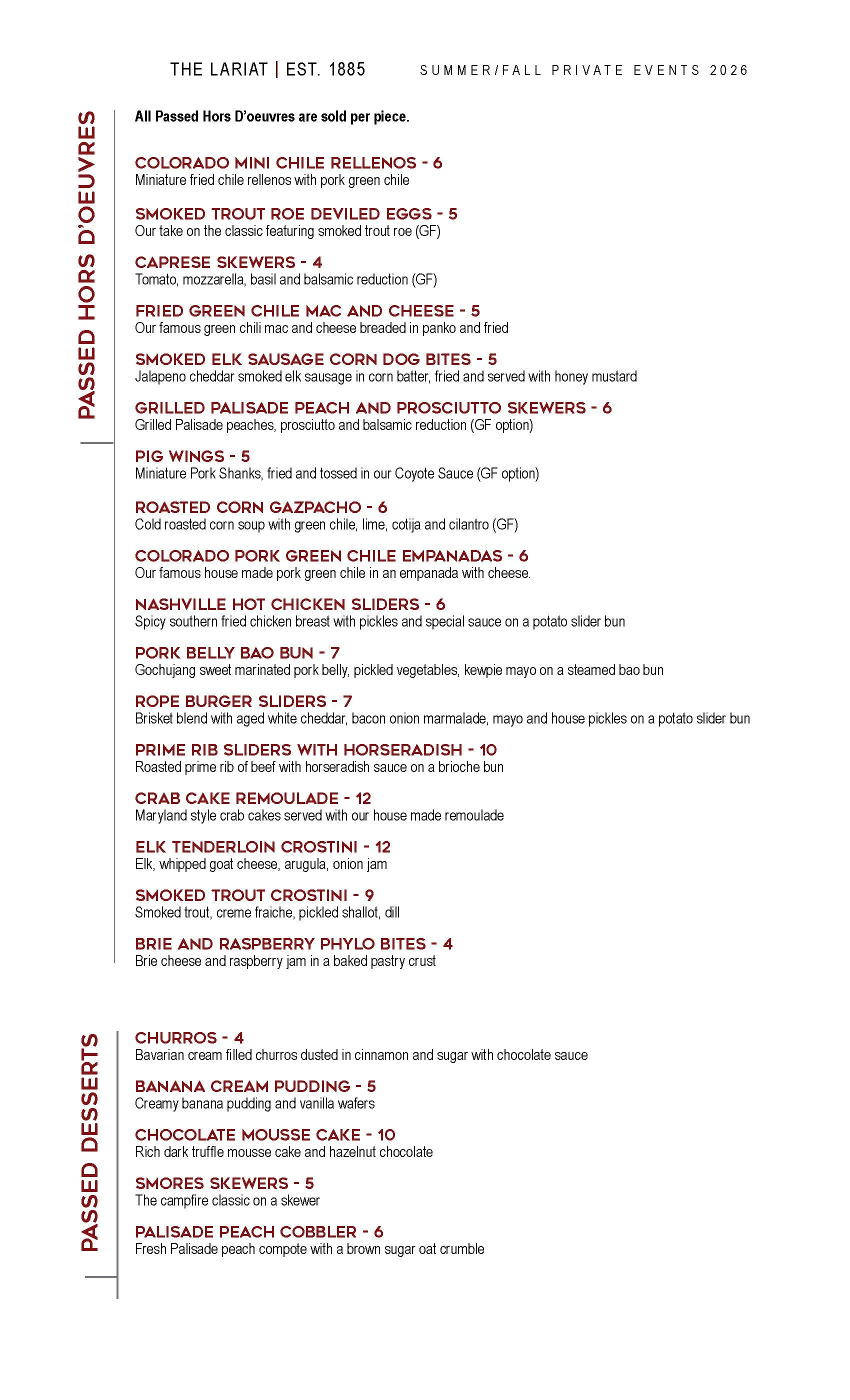 The Lariat Events Menu - 2026 - Page 1:3