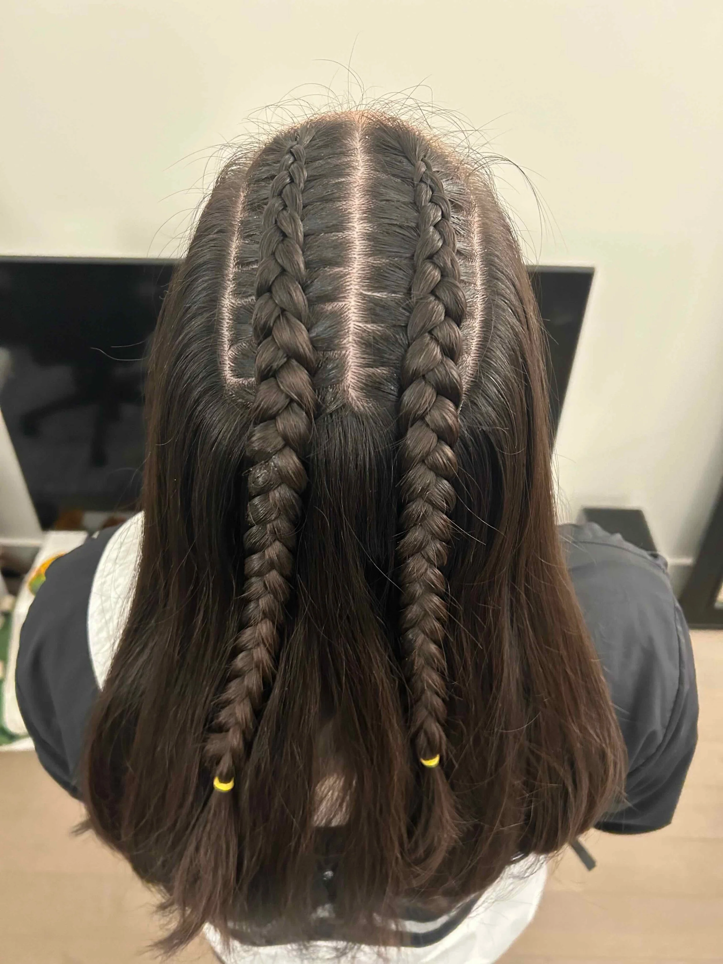 Half-up dutch braids