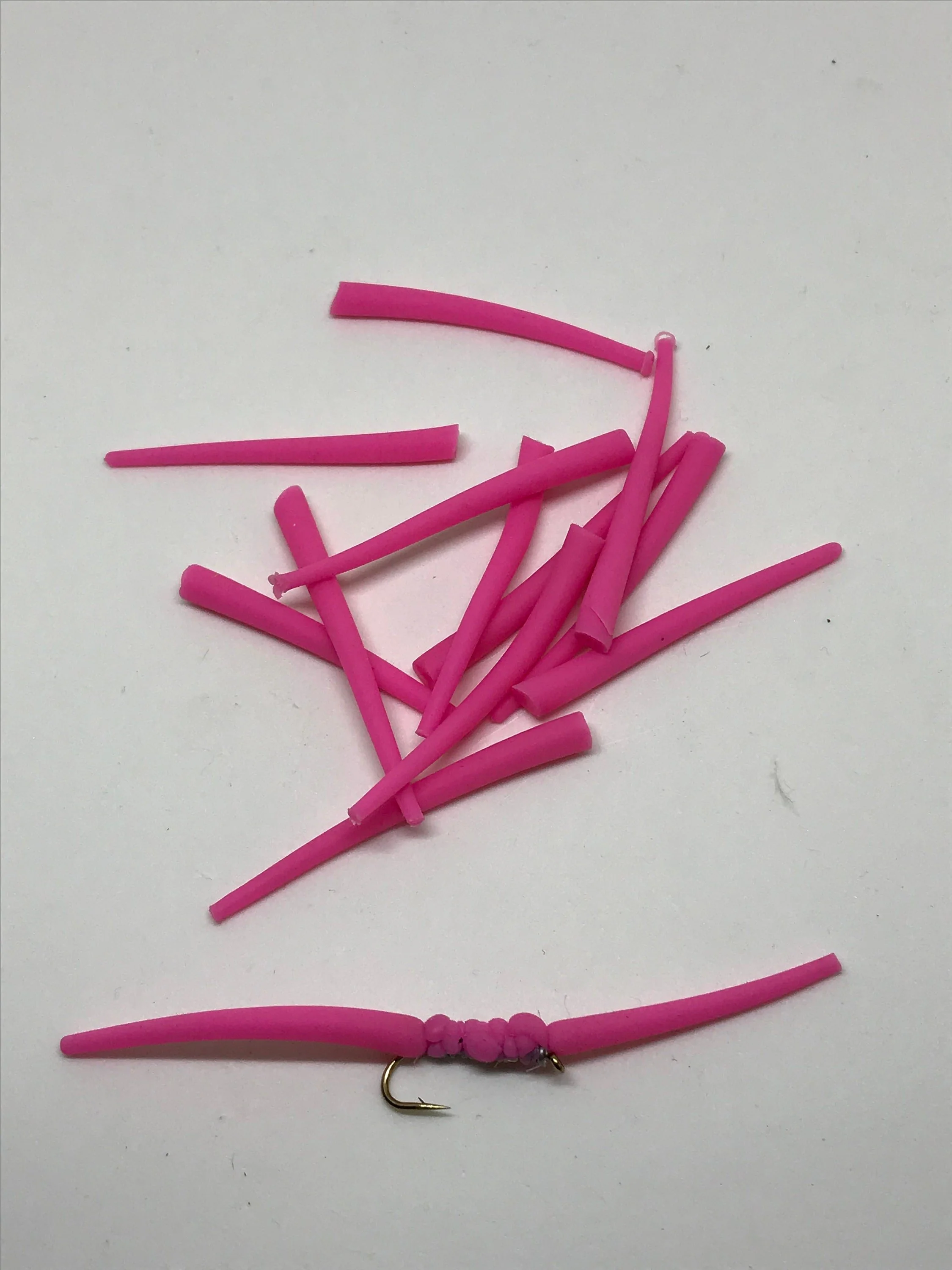 Pink Silicone Worm Parts | Squirmy Material Size Medium