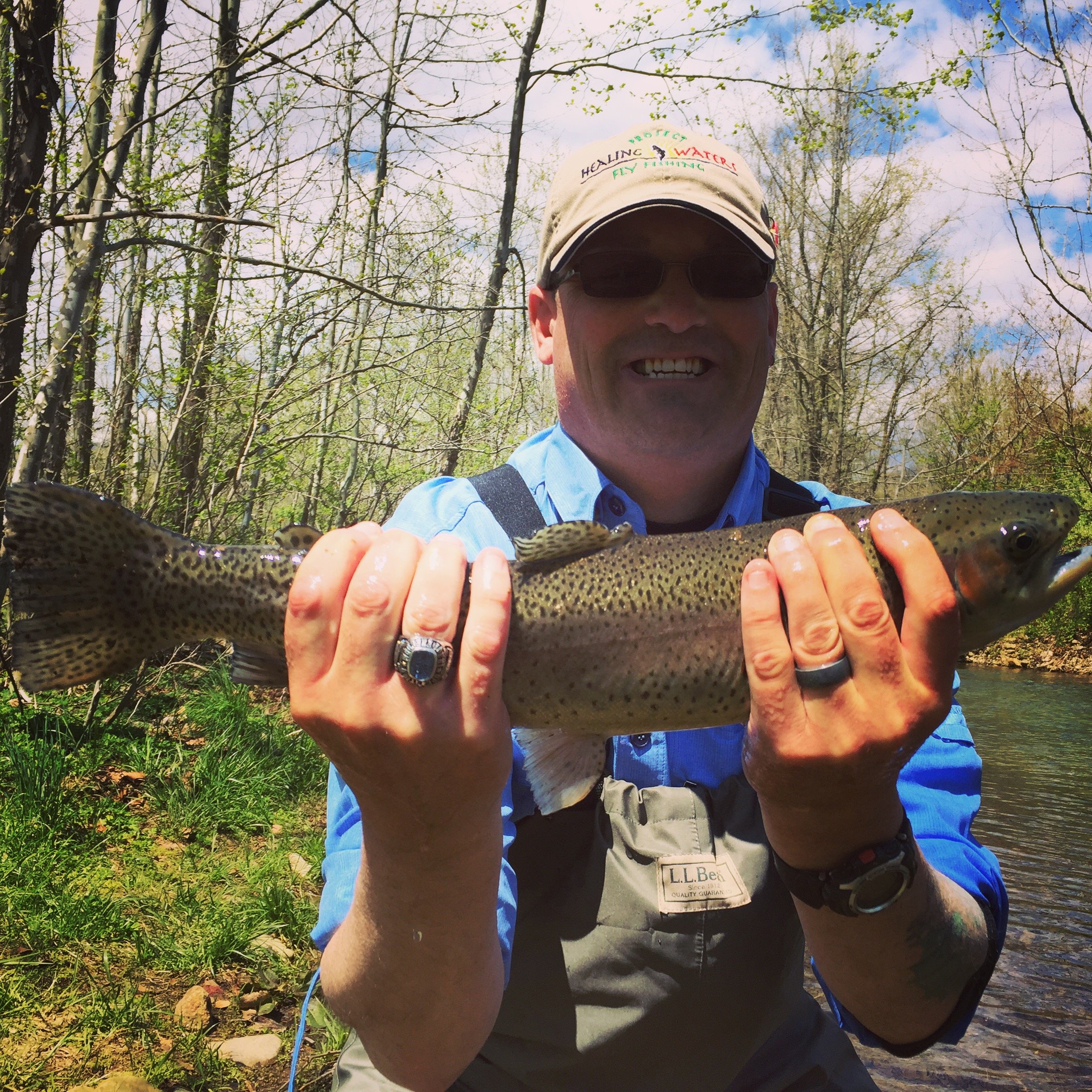 19" rainbow caught on the Snowhite bacon fly on the last cast of the day