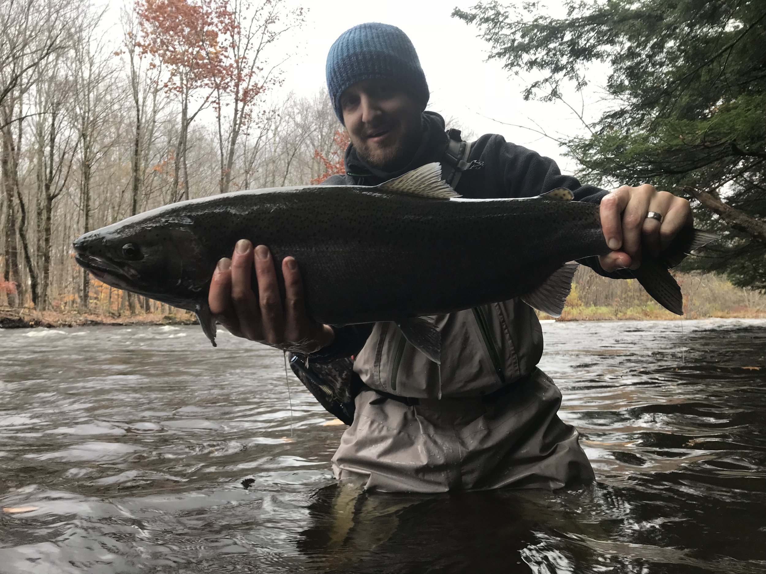 Jason with a salmon river fish 
