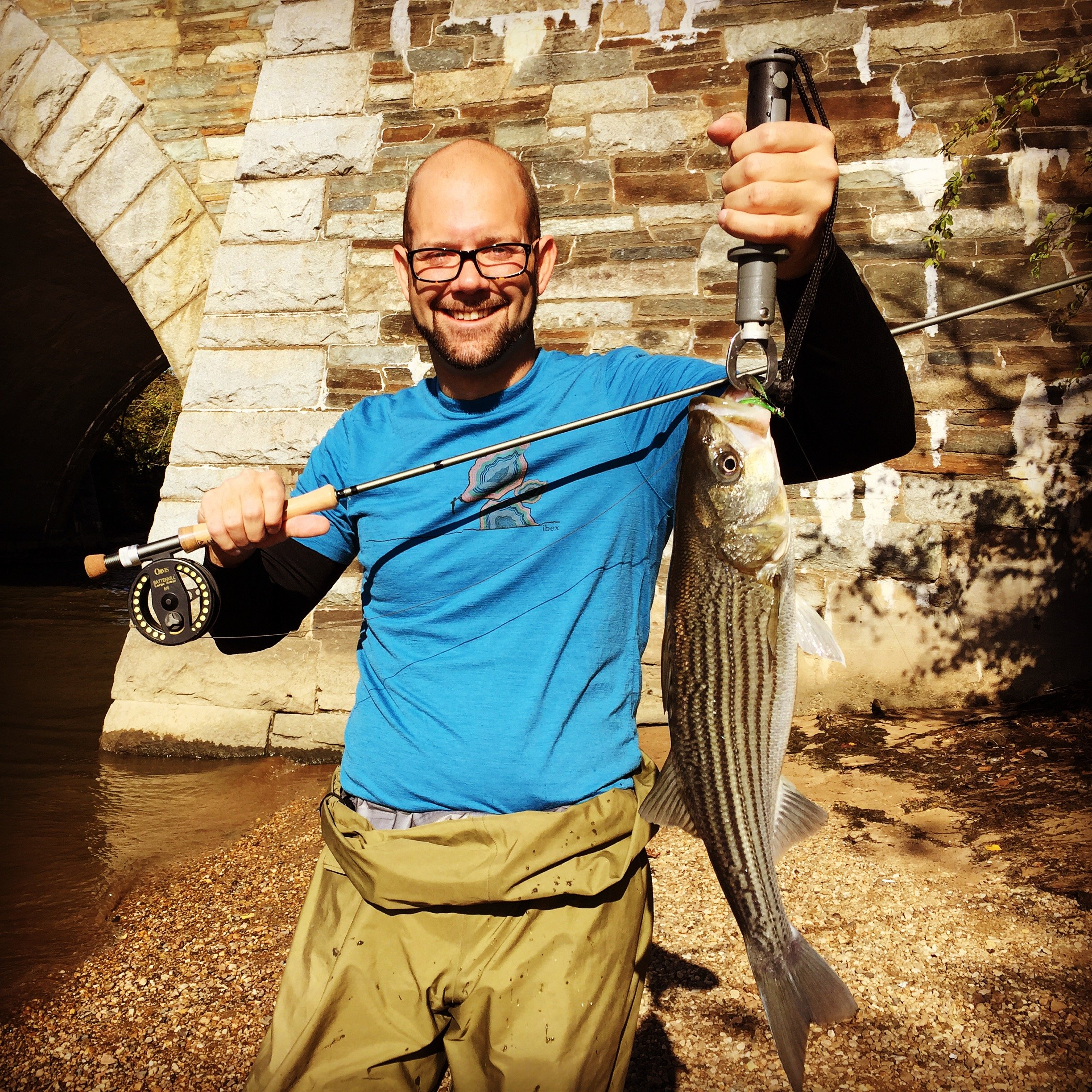 Big striper caught by a tall dude on the Potomac 