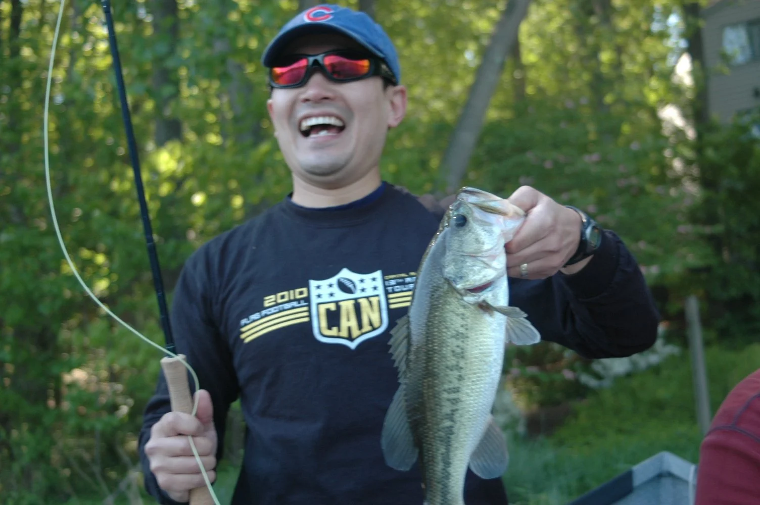 Dominick with a foam hopper caught bass