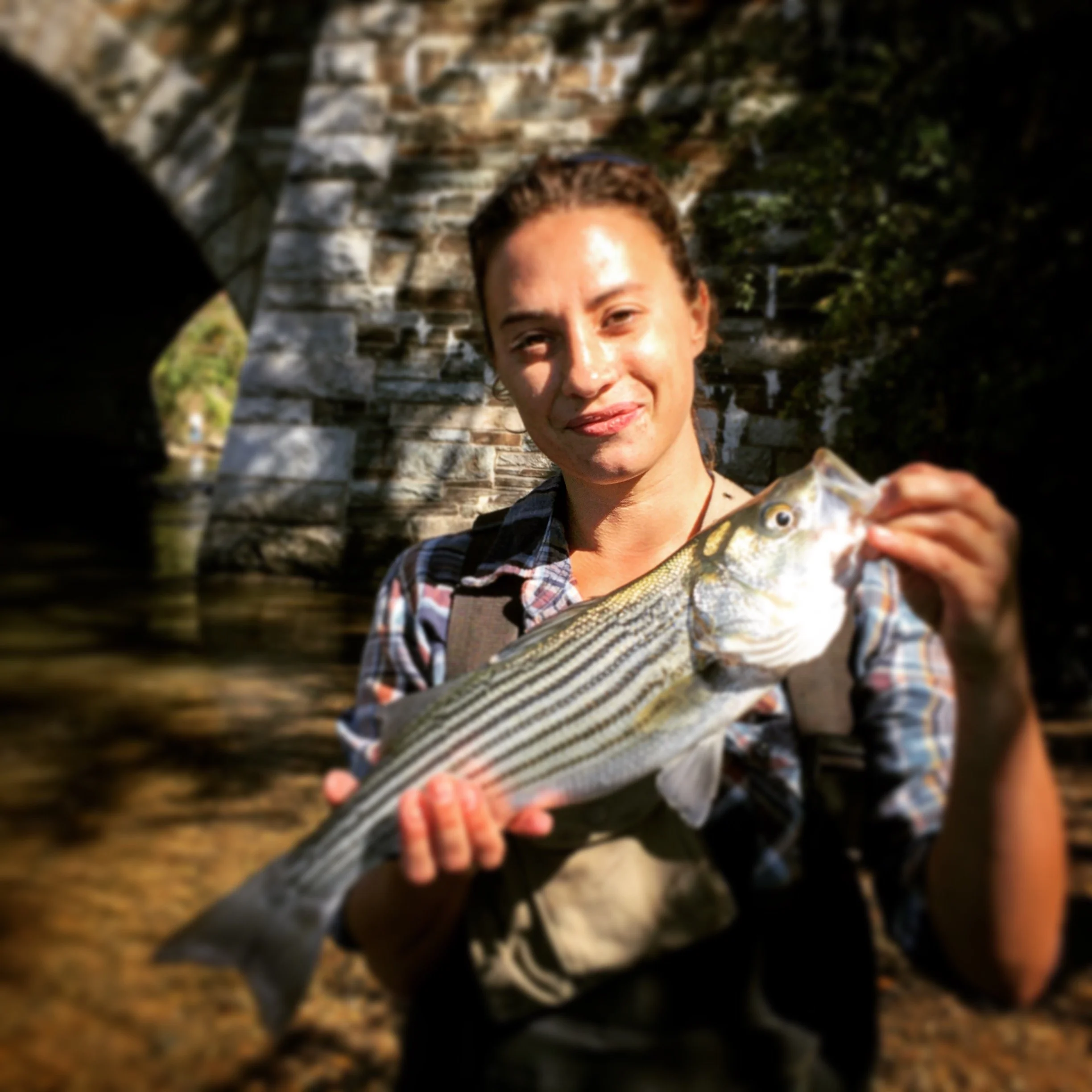 Jocelyn with a big striper 