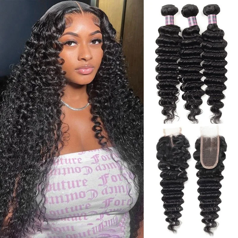 2x6 DEEP WAVE CLOSURE + 3 BUNDLES