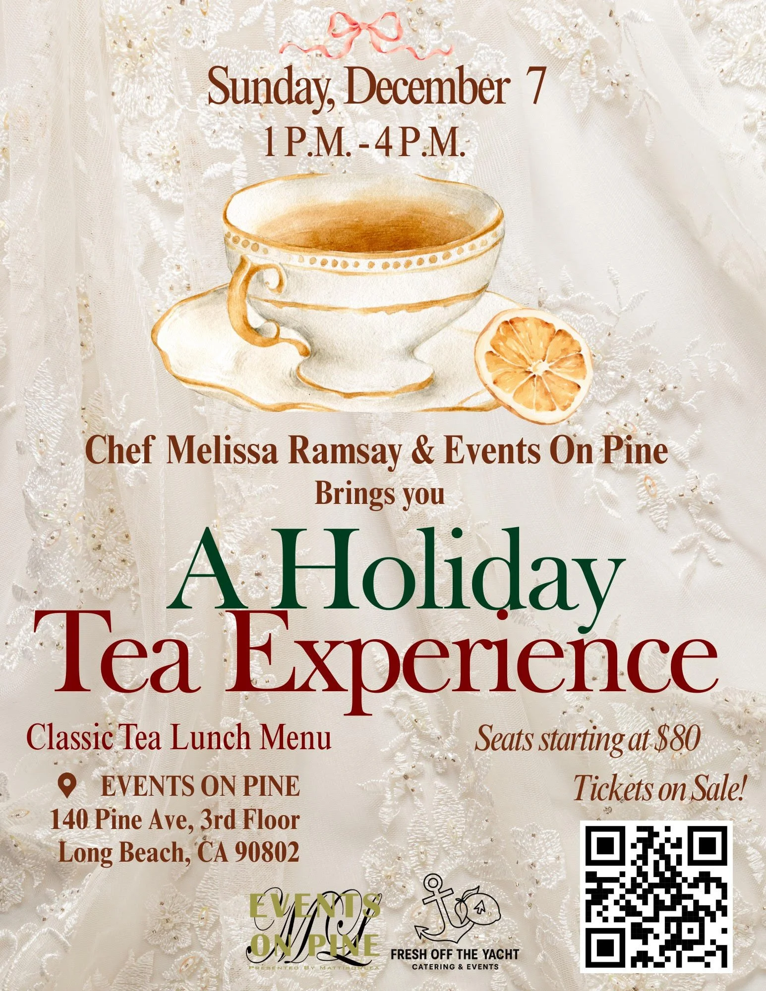 A Tea Experience - Presented by Chef Melissa Ramsay & Events On Pine