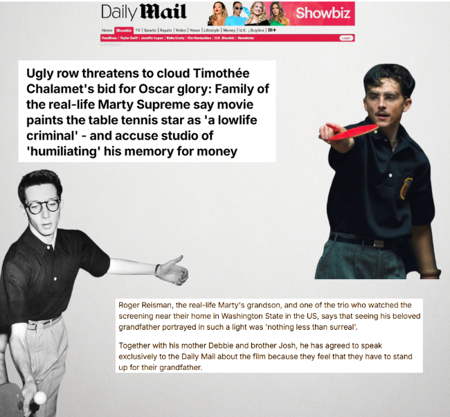 Family of the real Marty Supreme in the Daily Mail