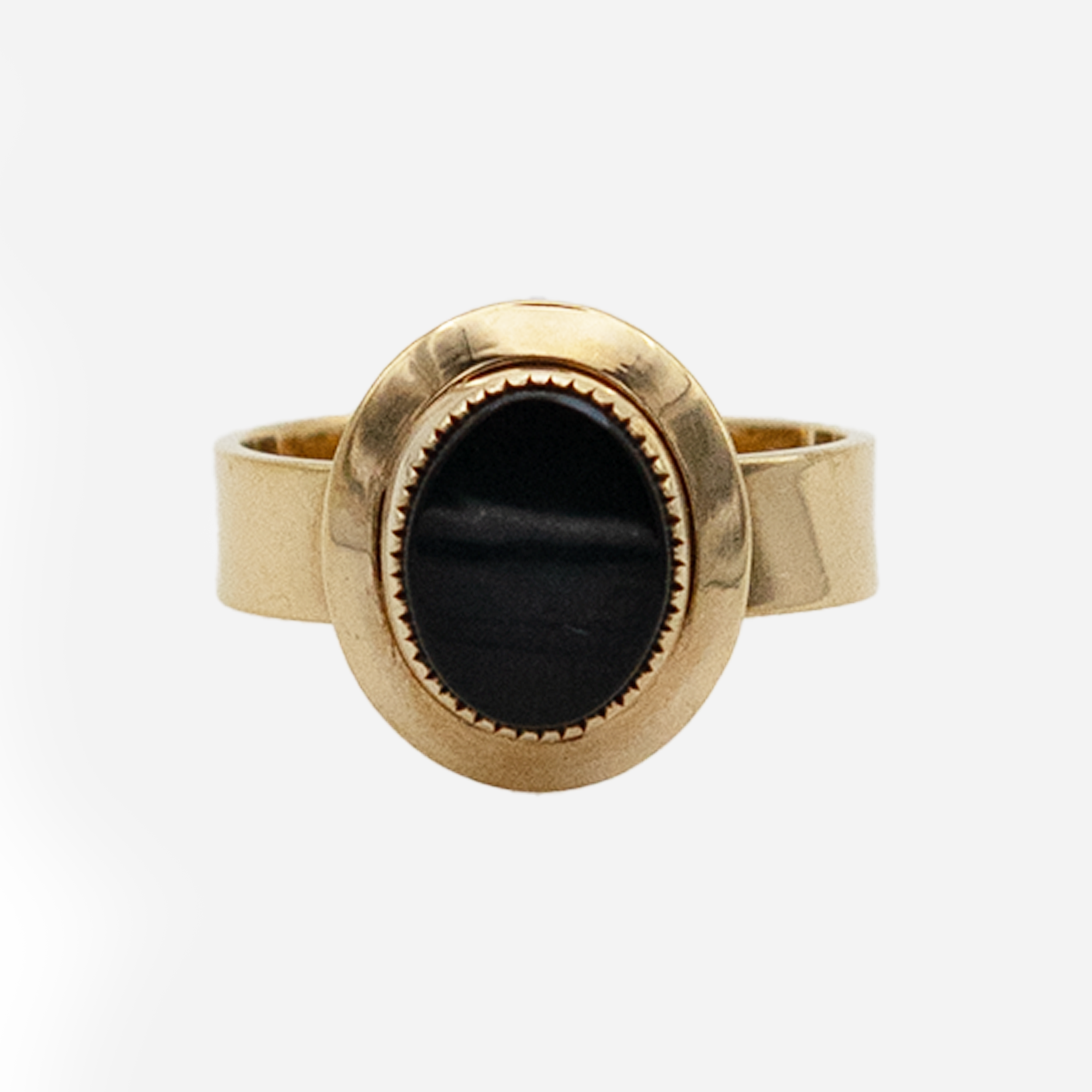 Vintage Gold-Filled Onyx Ring