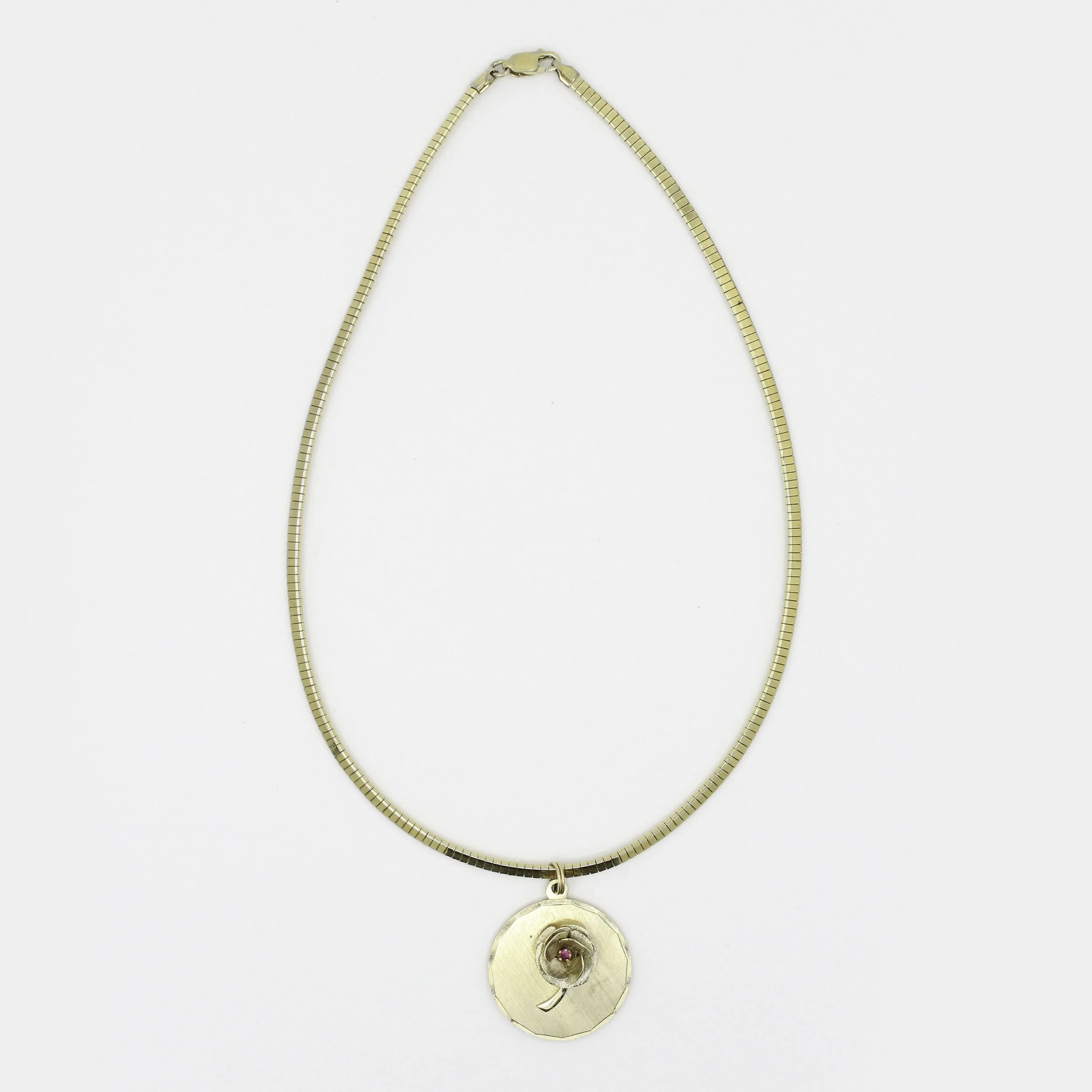 Reworked Gold Filled Rose Medallion Necklace