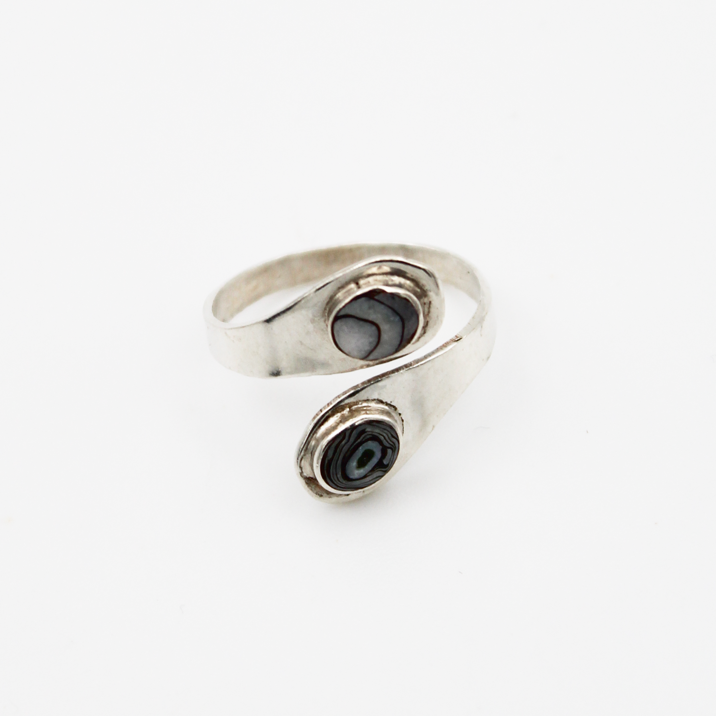 Vintage Silver Abalone Wrap Ring