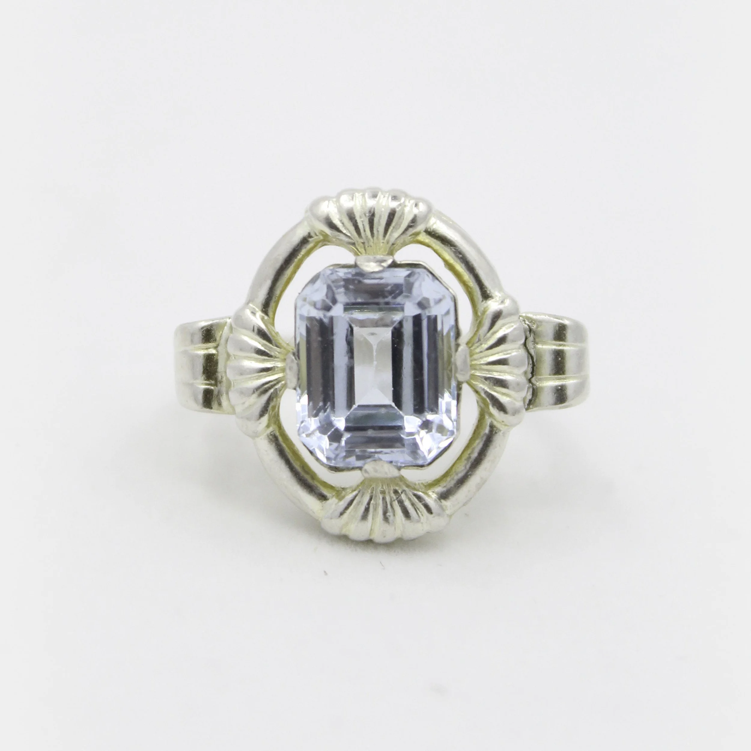 Vintage Silver Aquamarine Ring