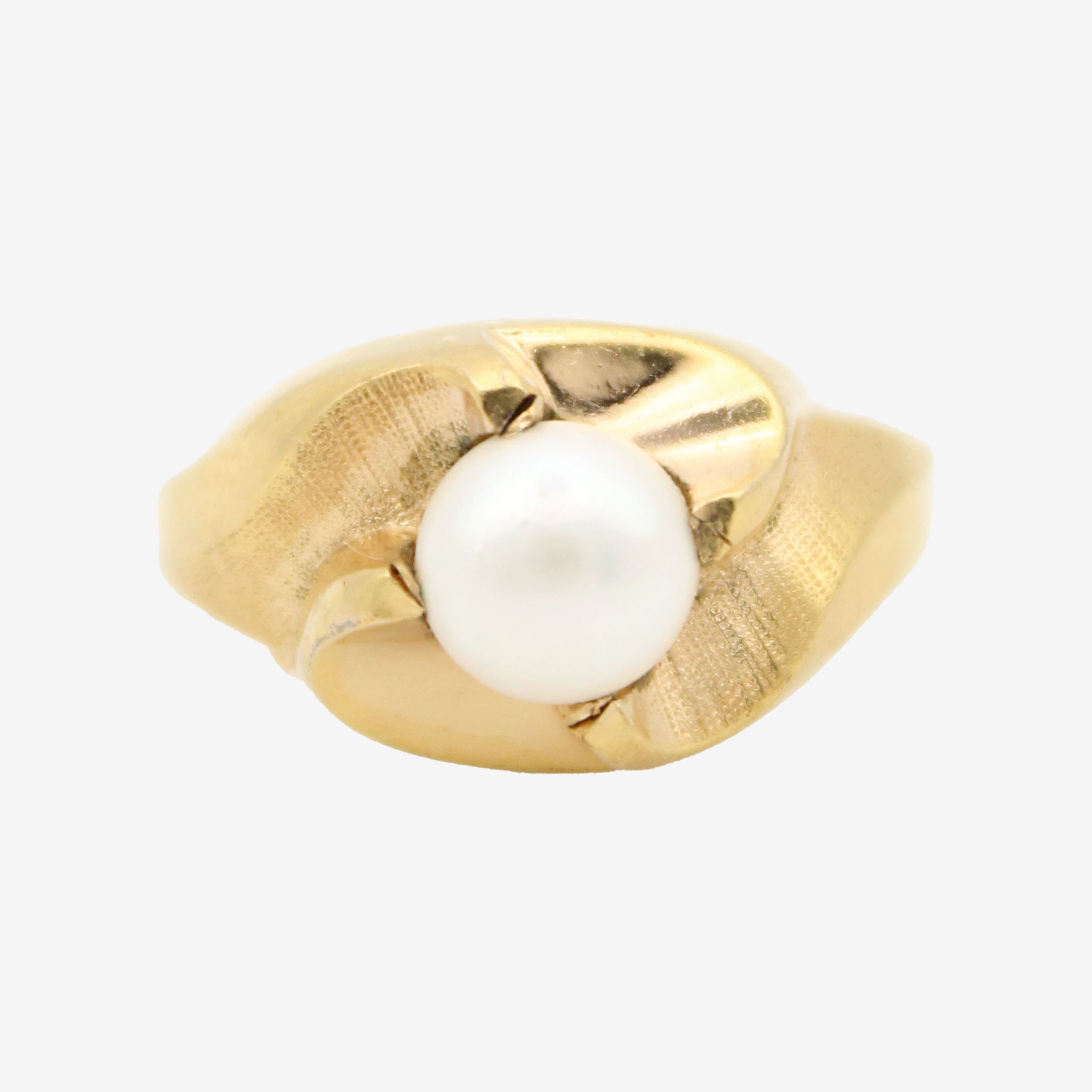 Vintage Gold-Filled Pearl Ring