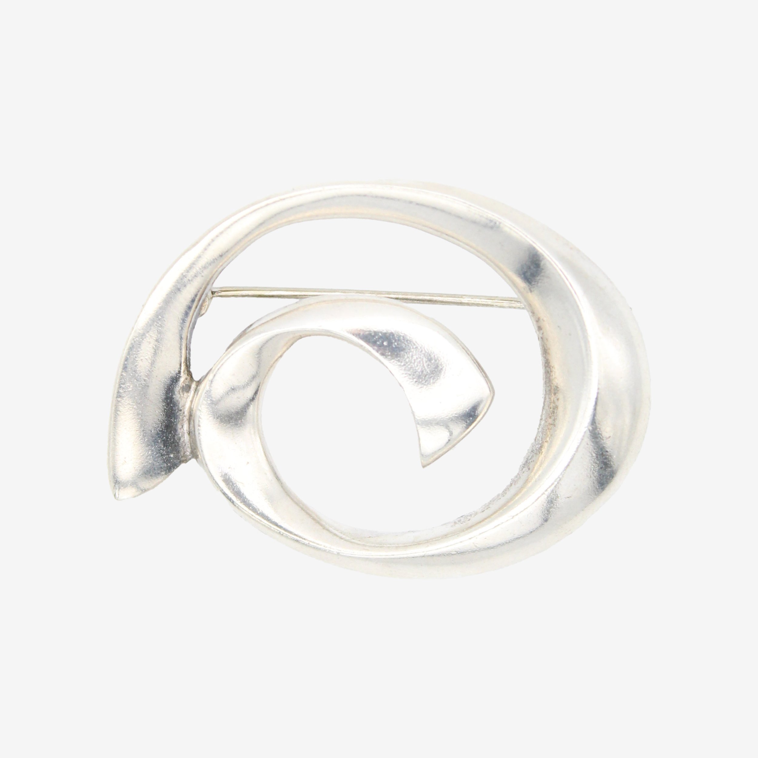Vintage Silver Spiral Brooch