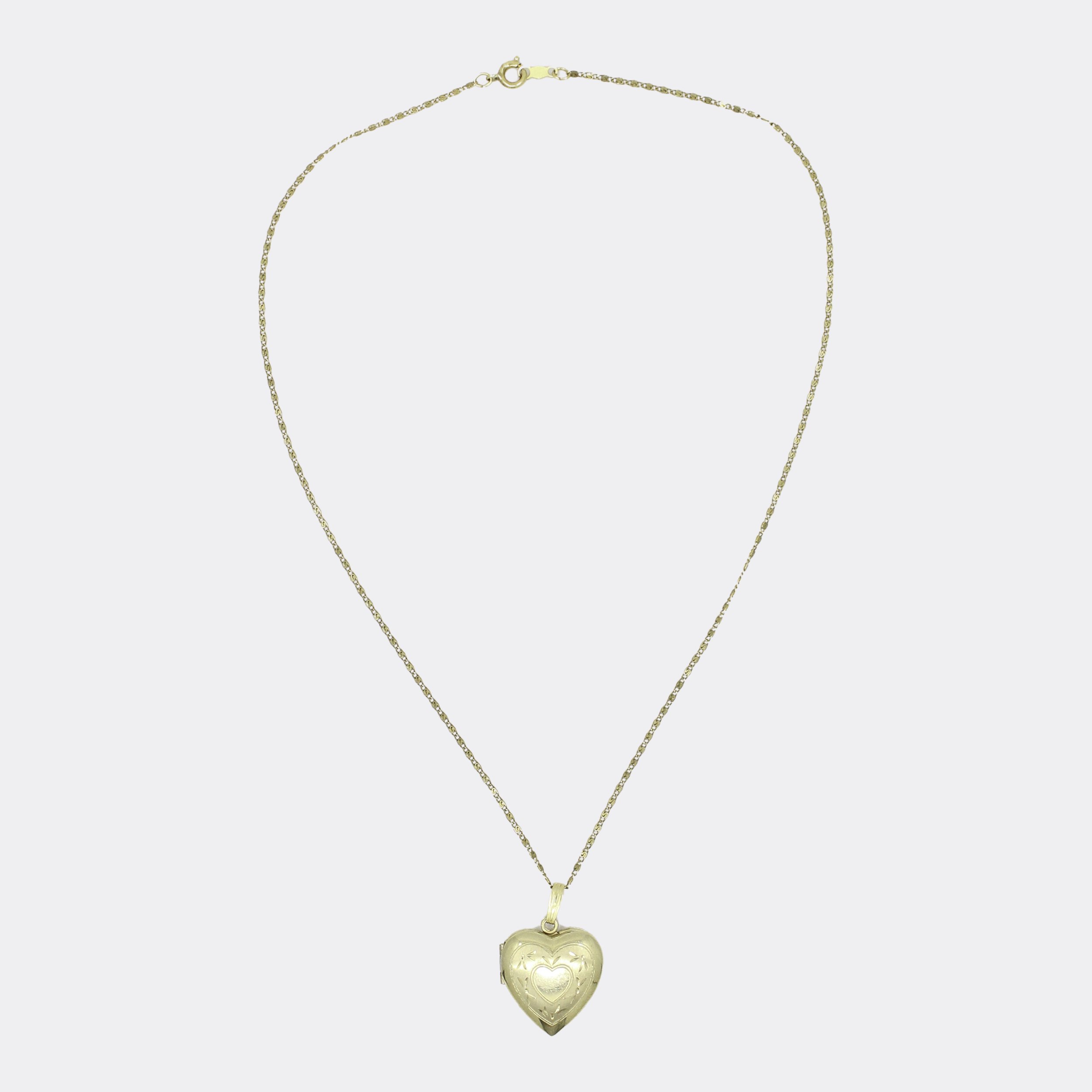 Vintage Gold-Filled Heart Locket Necklace