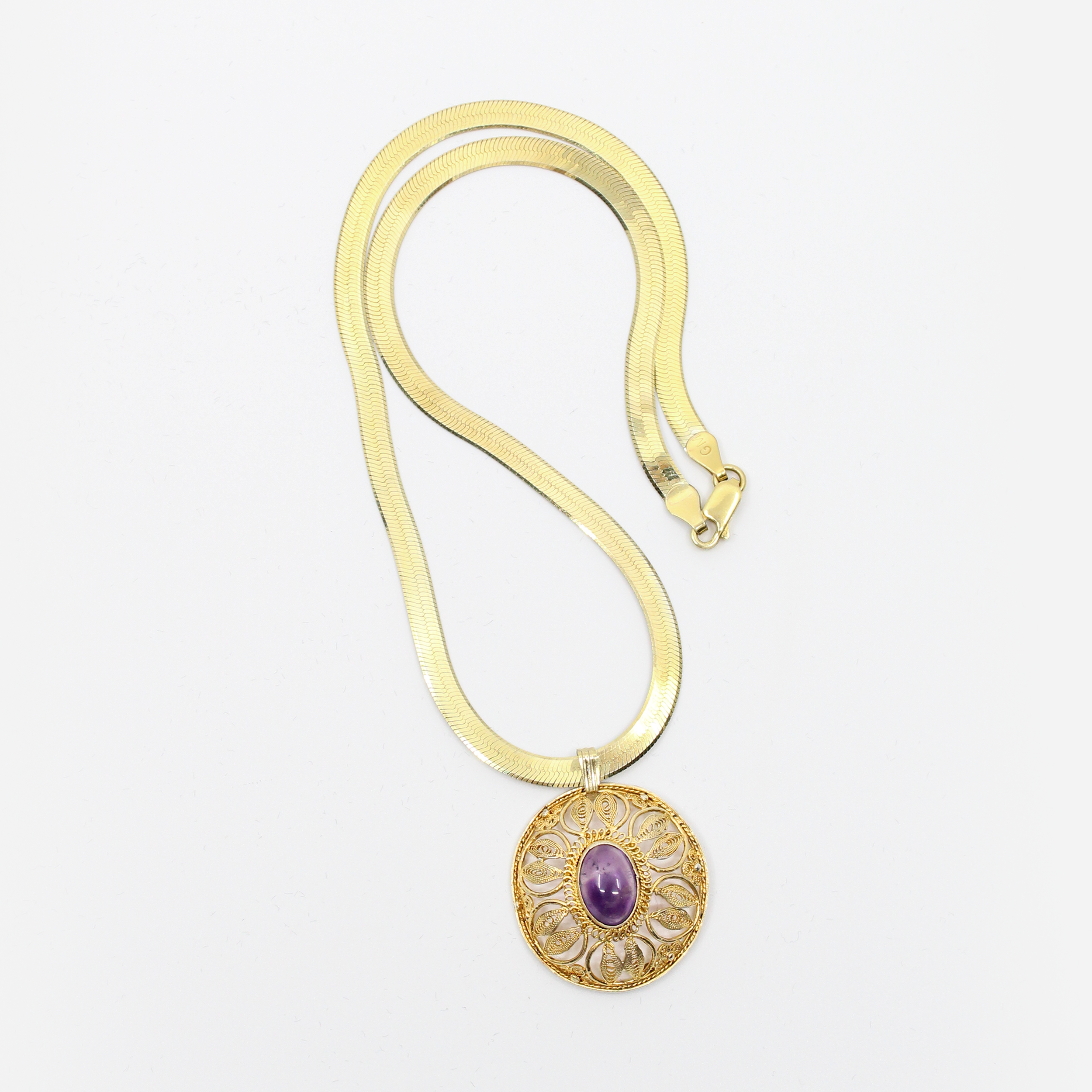 Reworked Amethyst Brooch Necklace