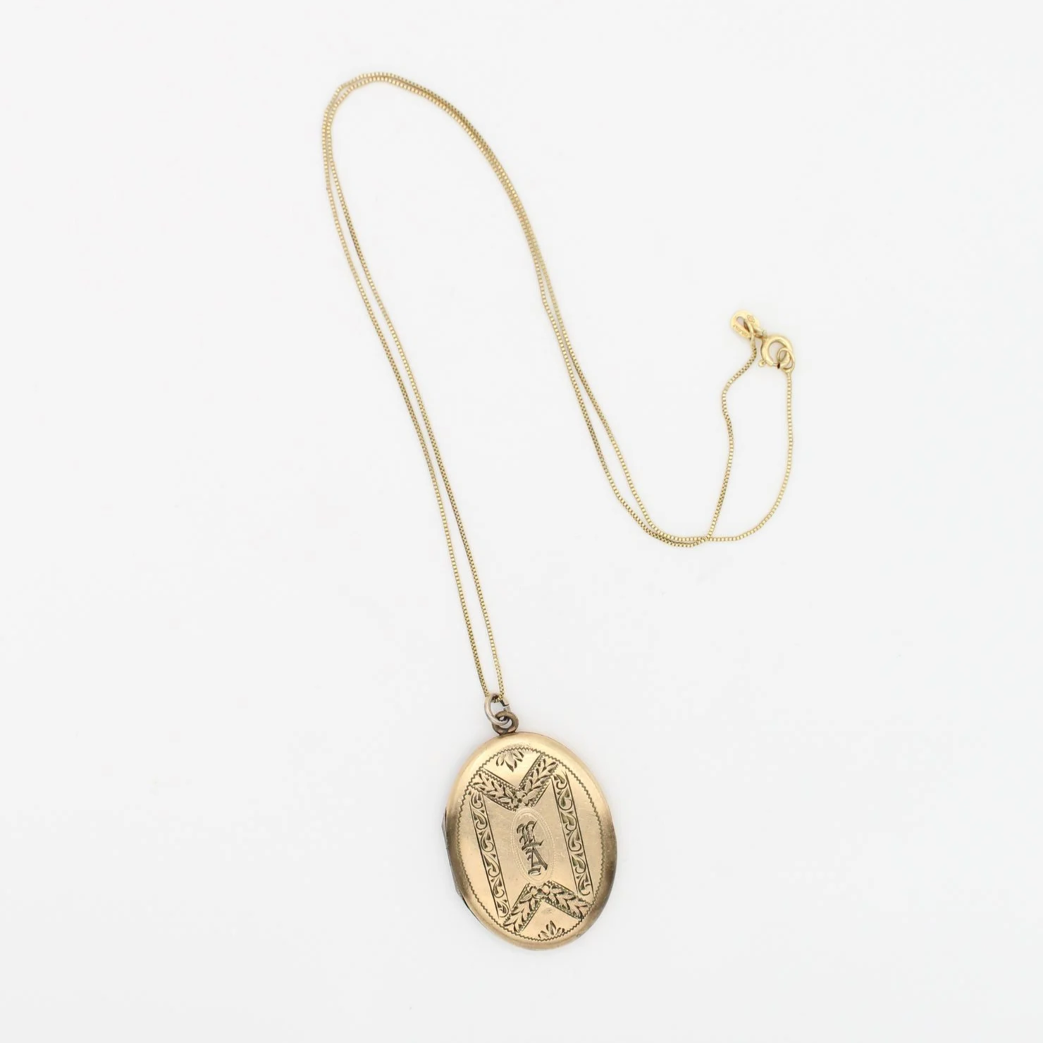 Vintage Gold-Filled "LA" Locket Necklace