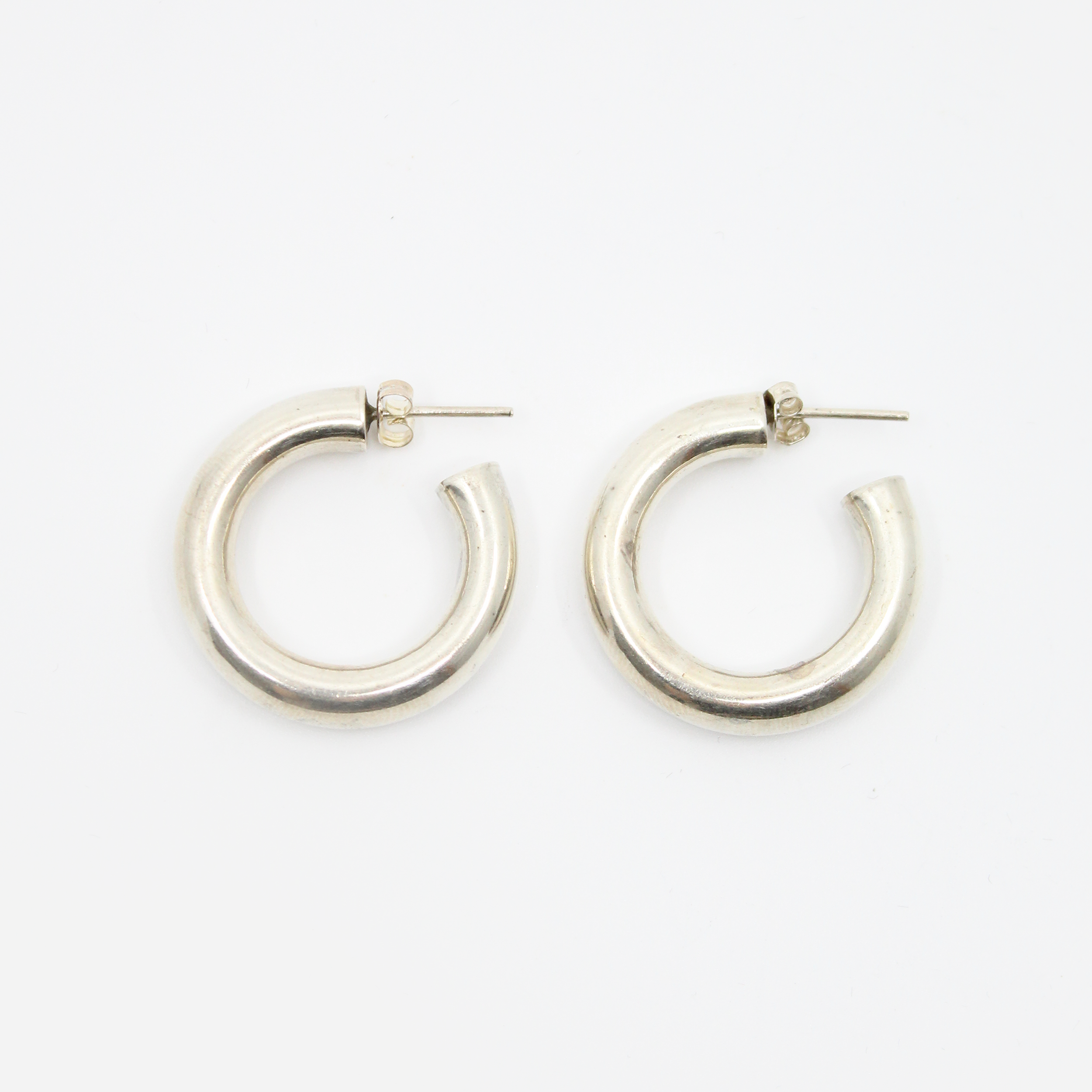 Vintage Silver Plain 6mm Hoops