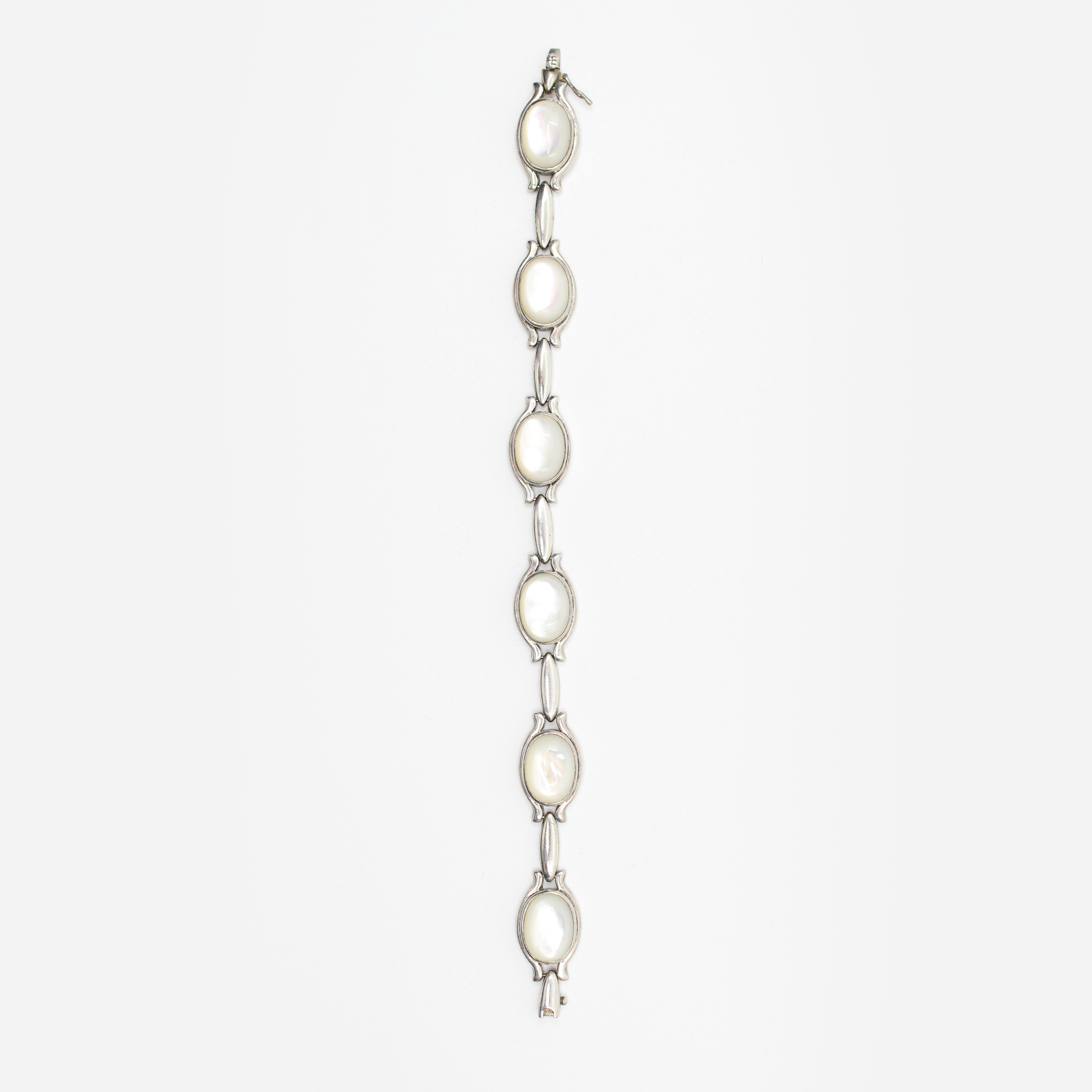 Vintage Sterling Silver Mother of Pearl Bracelet