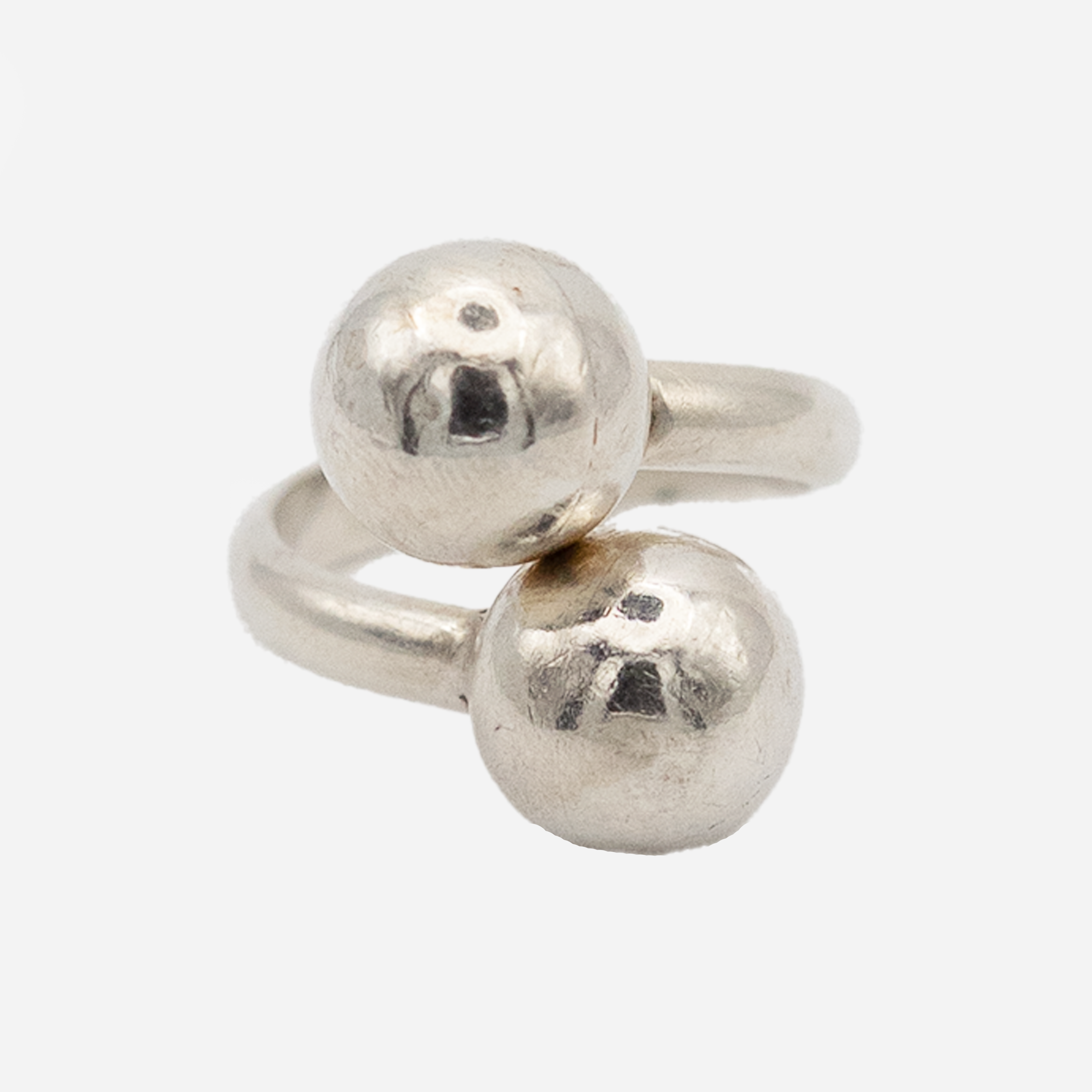 Vintage Silver Sphere Wrap Ring