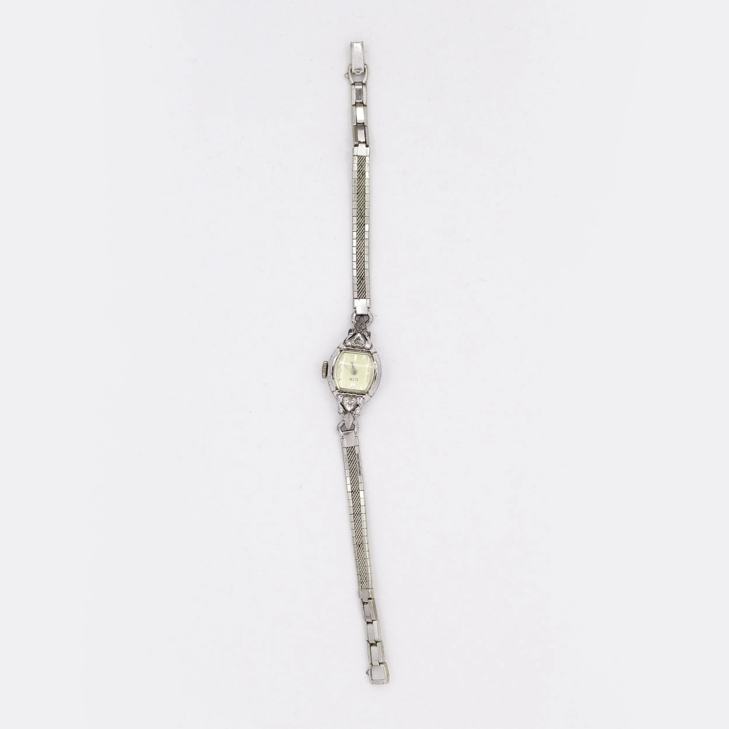 Vintage Elign White Gold-Filled Watch