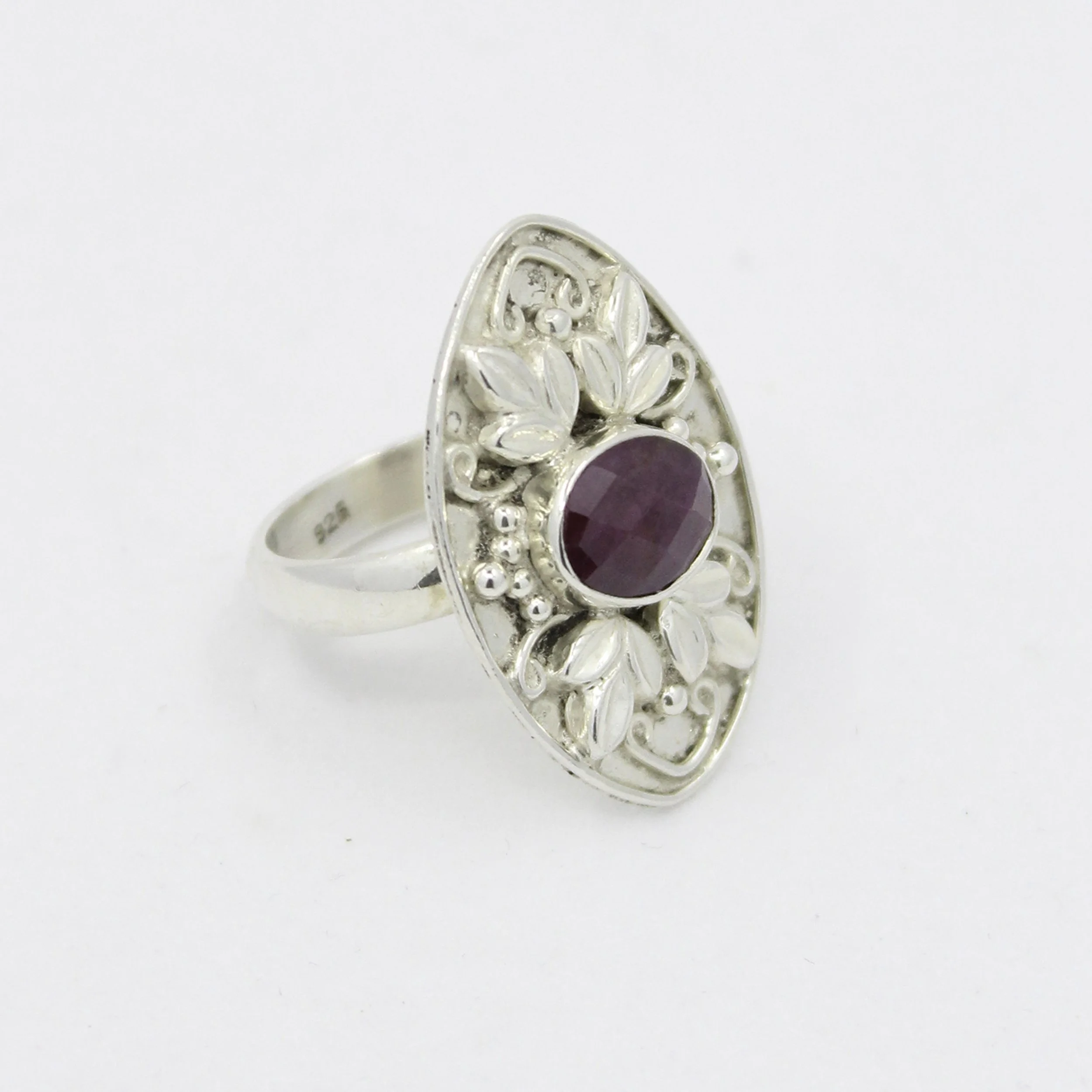 Vintage Sterling Silver Ruby Ring