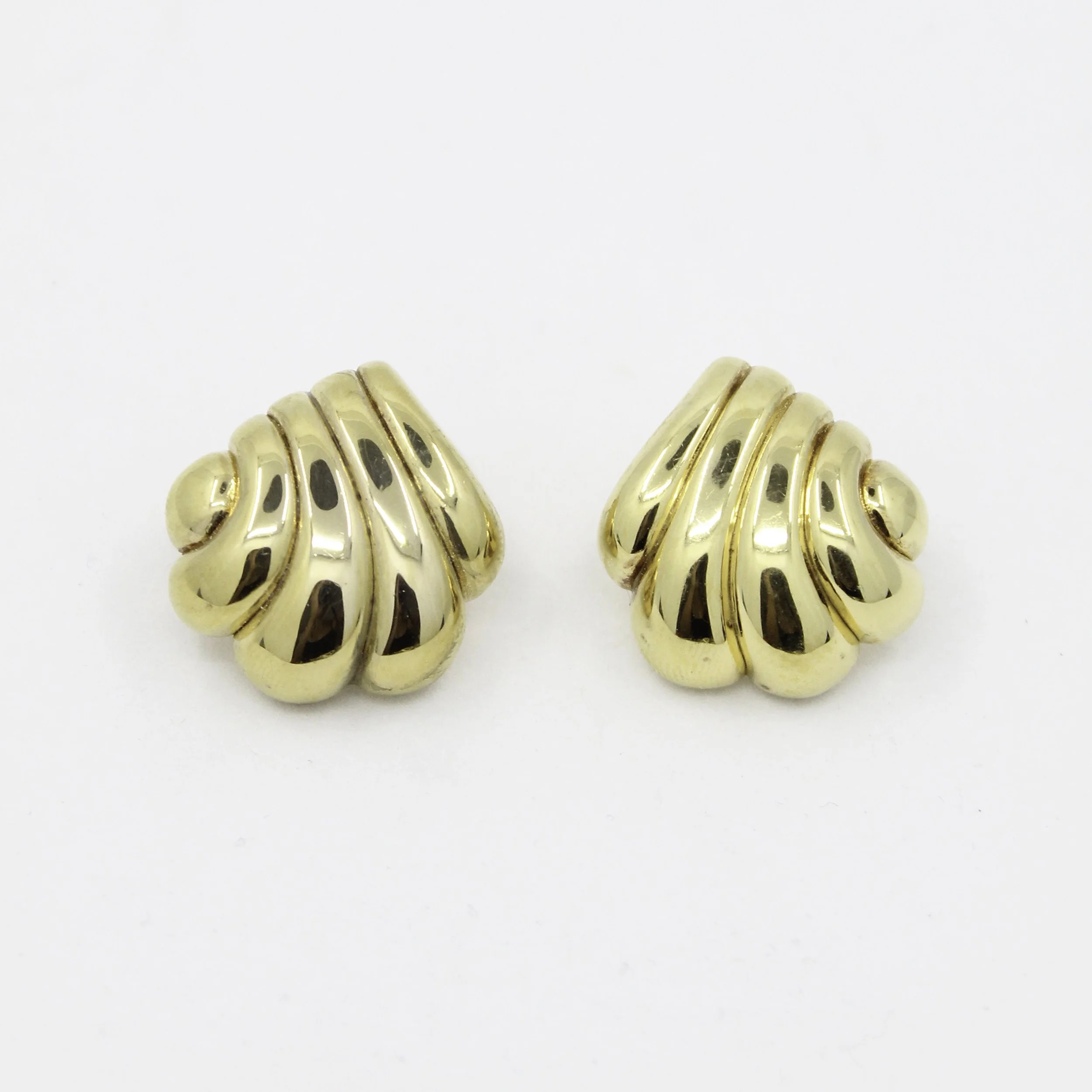 Vintage Gold Vermeil Ribbed Earrings