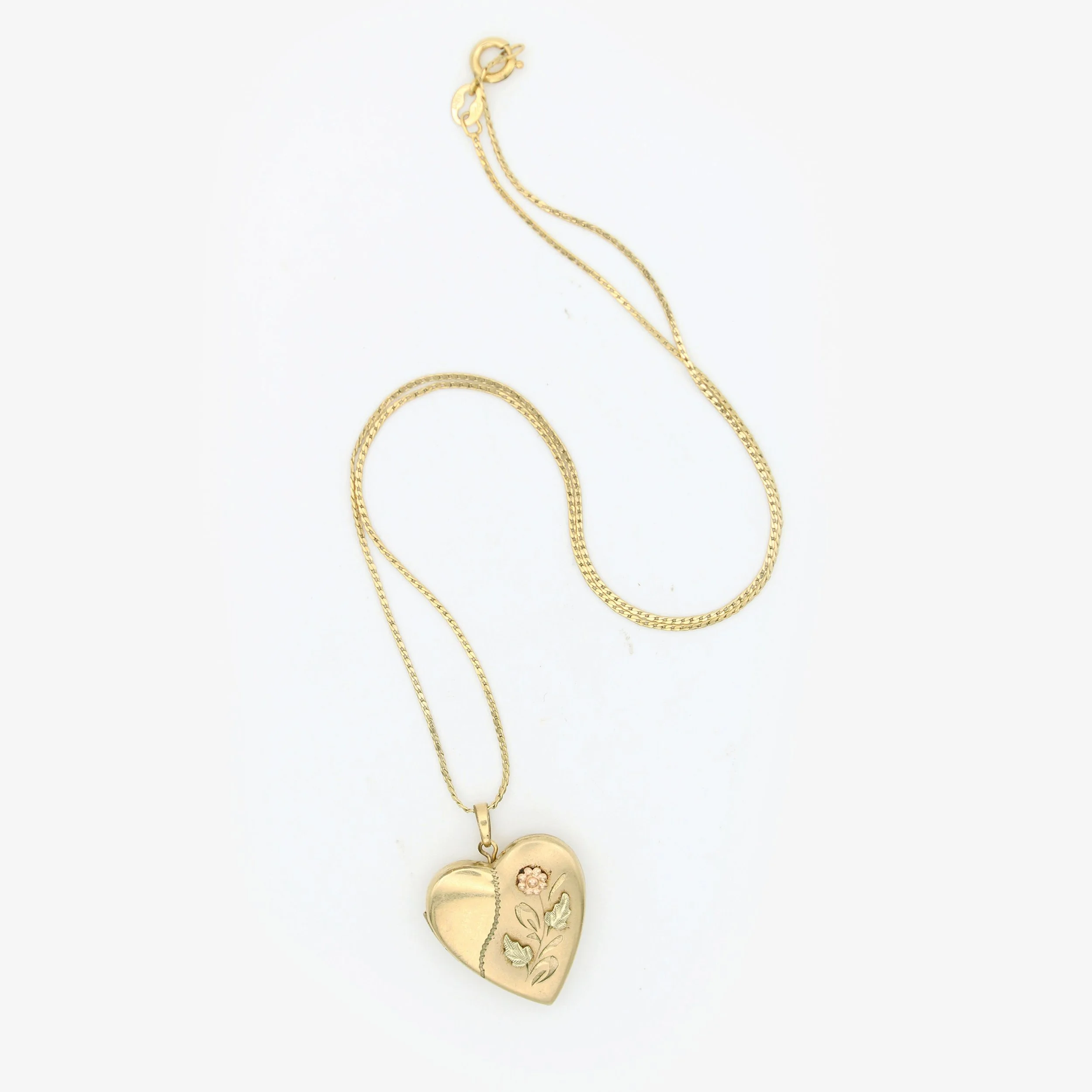 Vintage Gold-Filled Flower Heart Locket