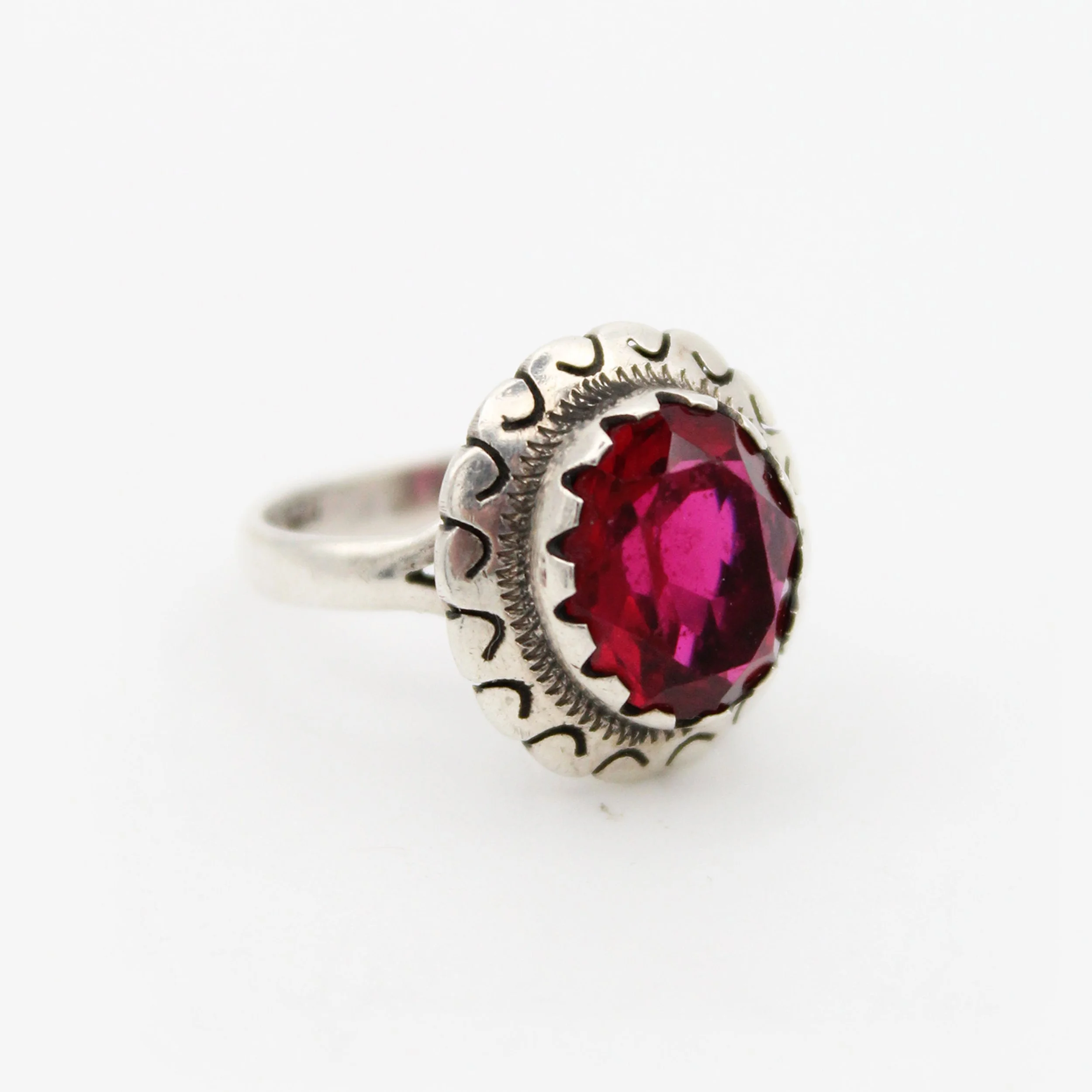 Vintage Silver Ruby Ring