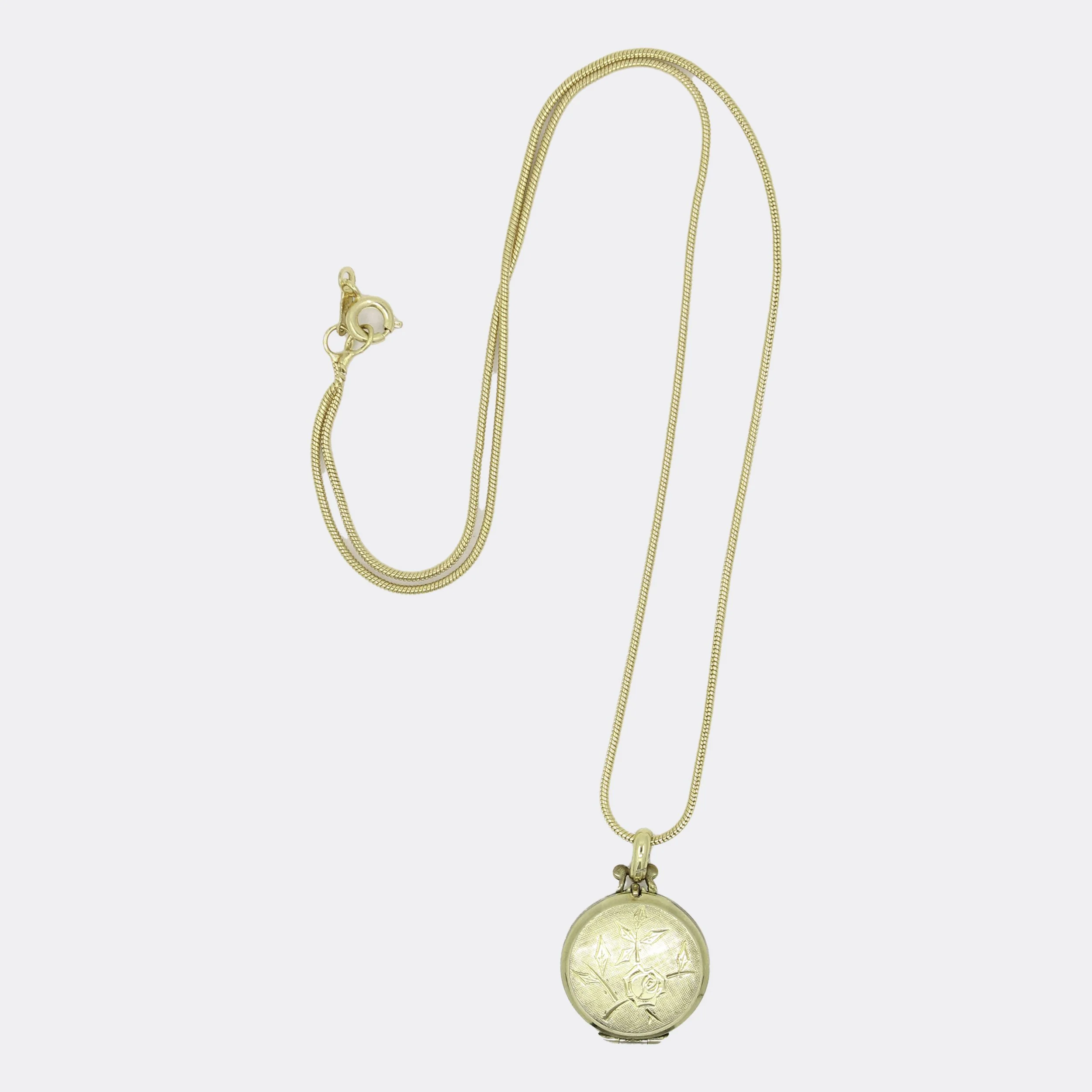 Vintage Gold-Filled Rose Locket Necklace
