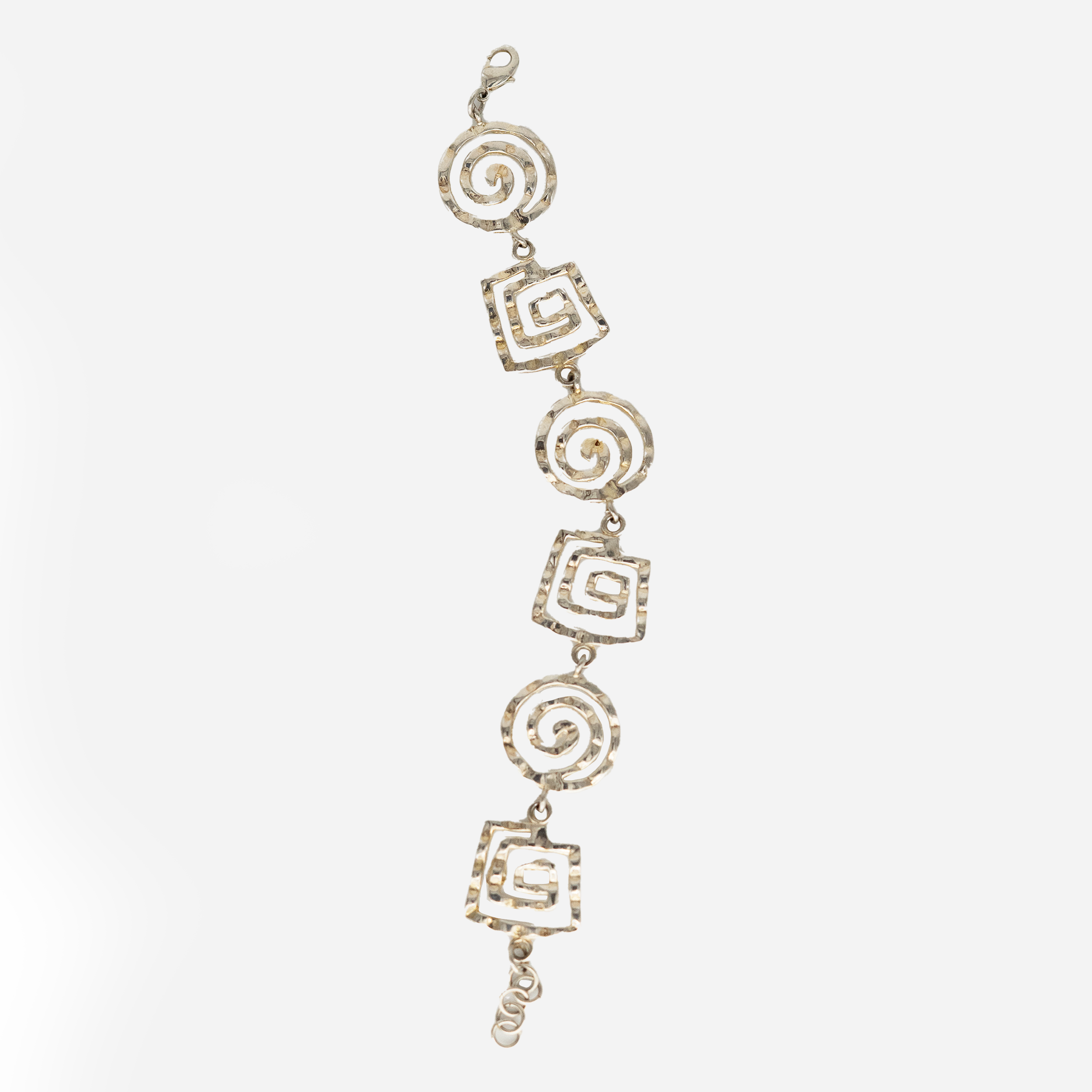 Vintage Silver Spiral Link Bracelet