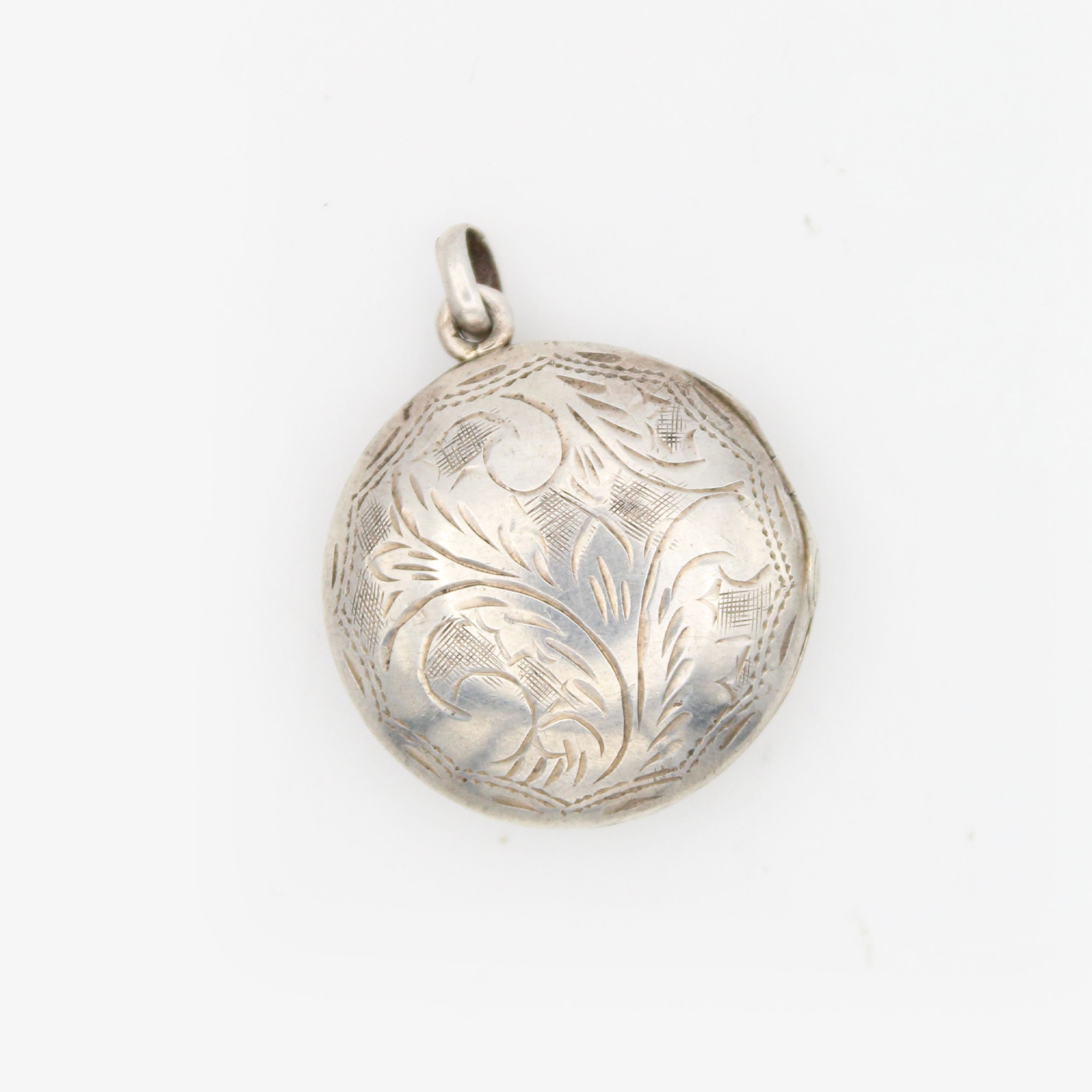 Vintage Silver Round Puffy Locket