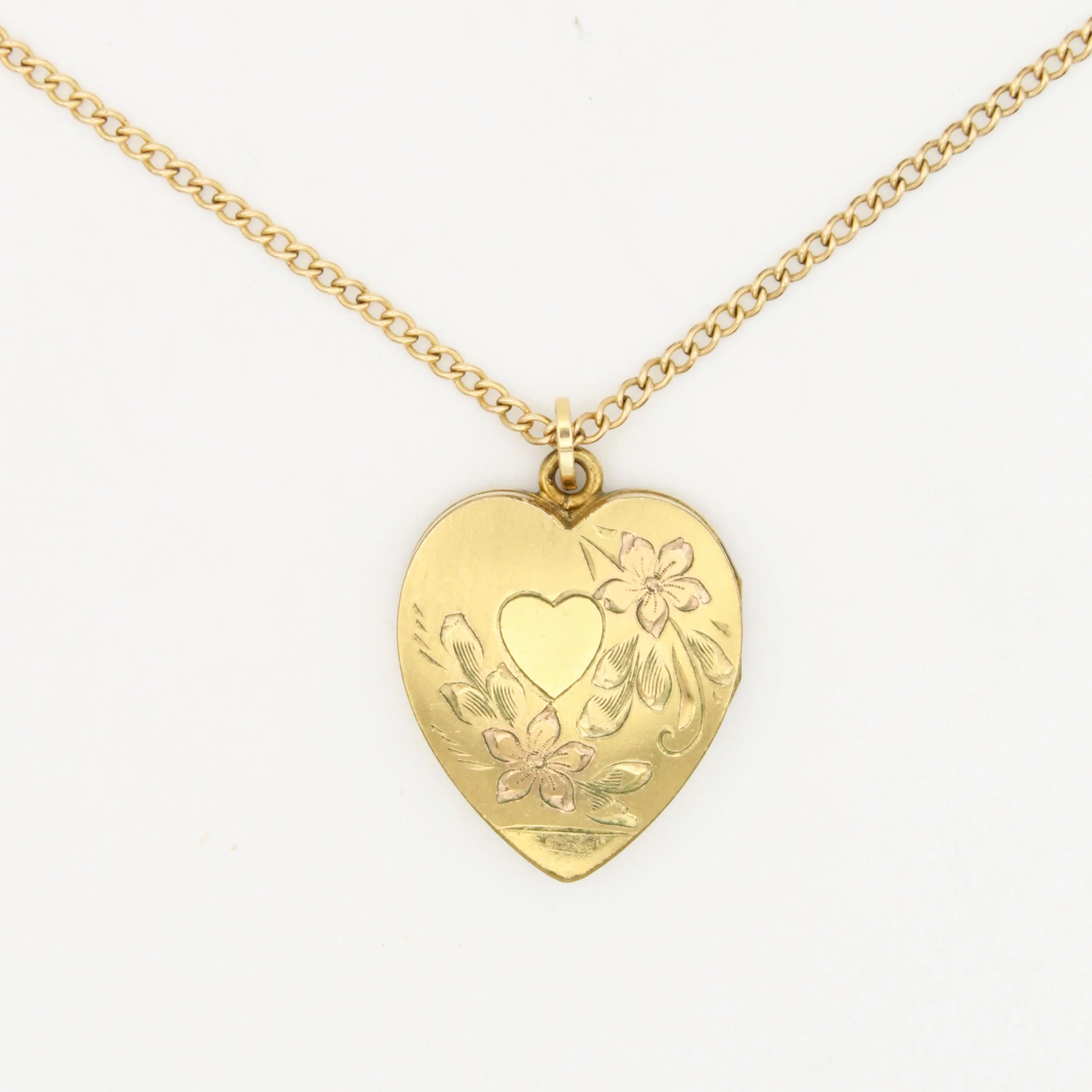 Vintage Gold-Filled Etched Heart Locket