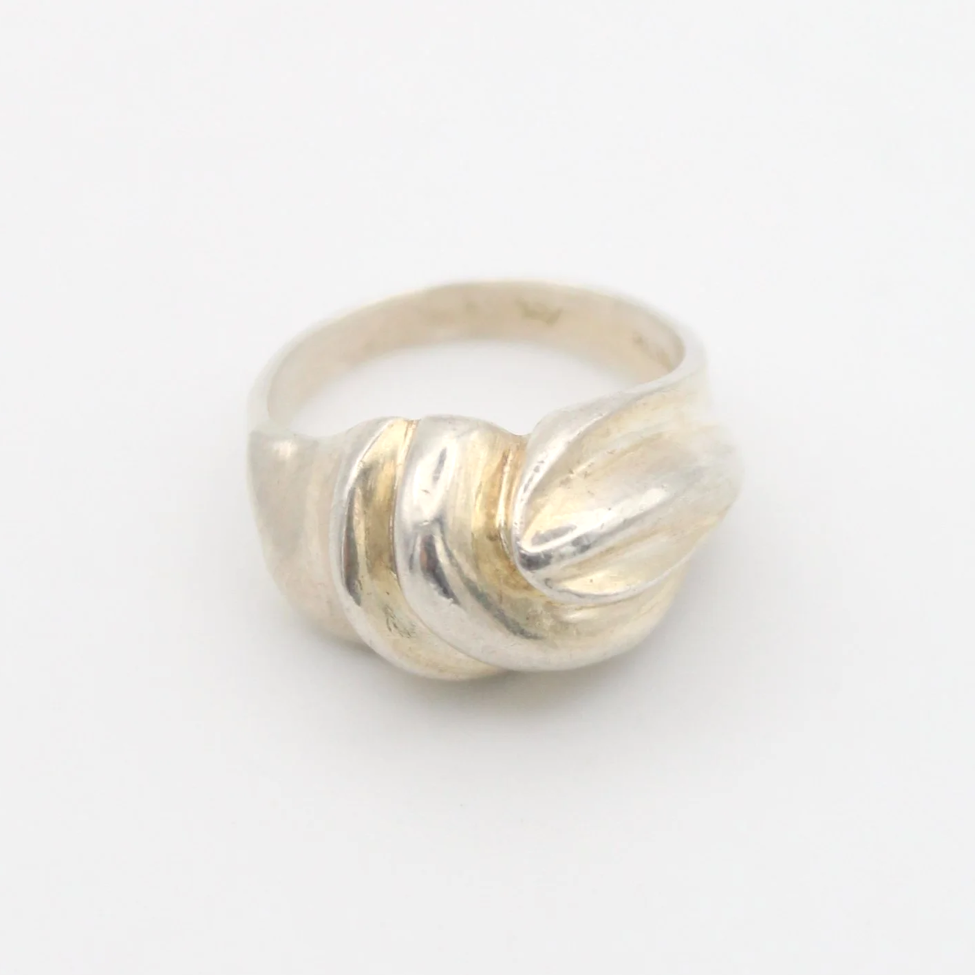 Vintage Silver Ribbed Dome Ring