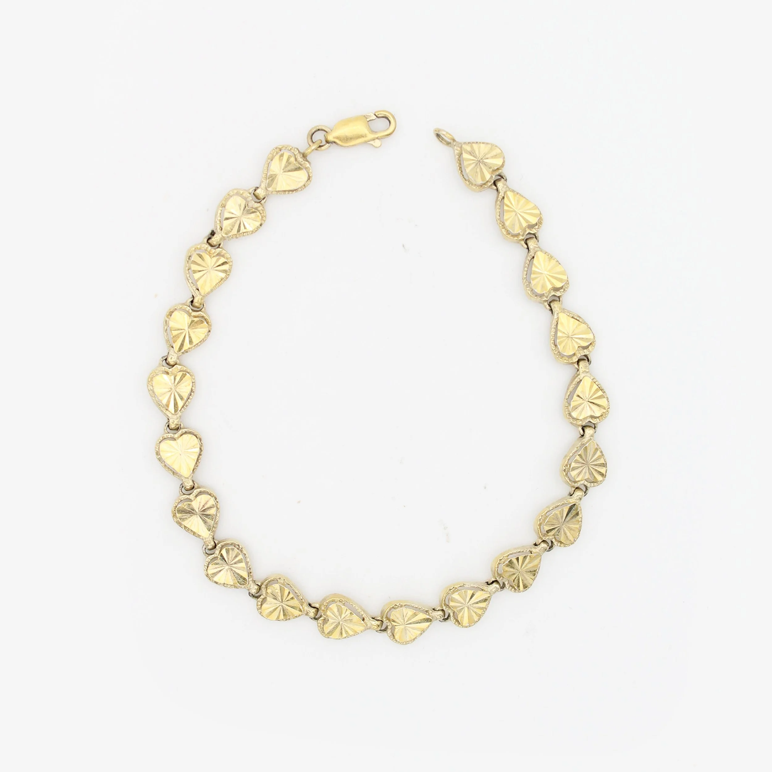 Vintage Gold Vermeil Heart Link Bracelet