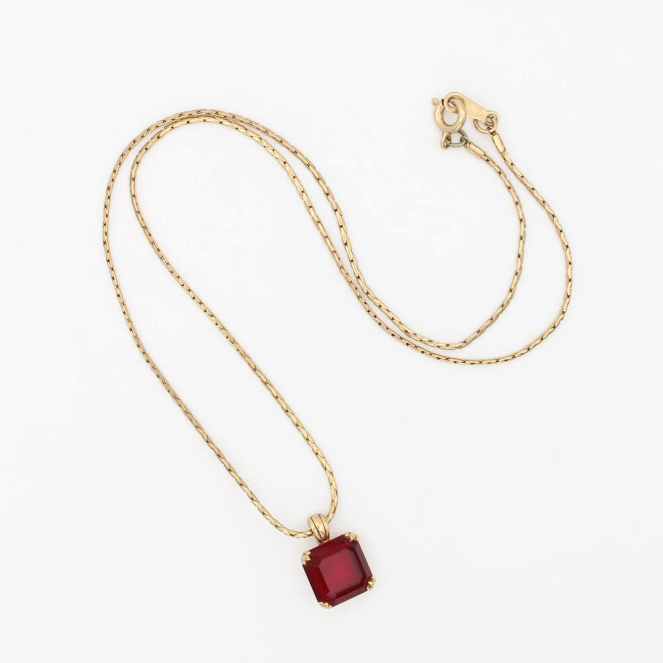 Vintage Avon Gold-Filled Ruby Necklace
