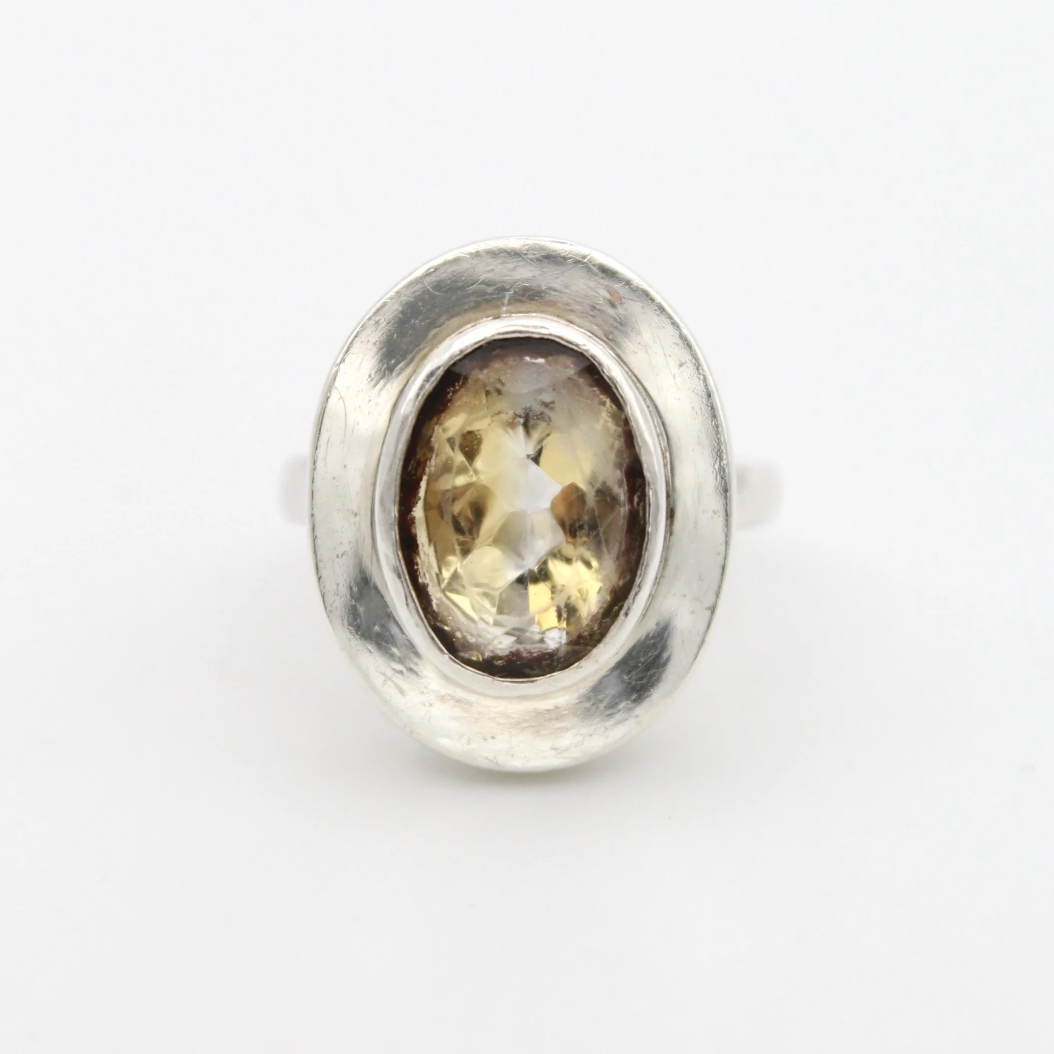 Vintage Silver Citrine Statement Ring