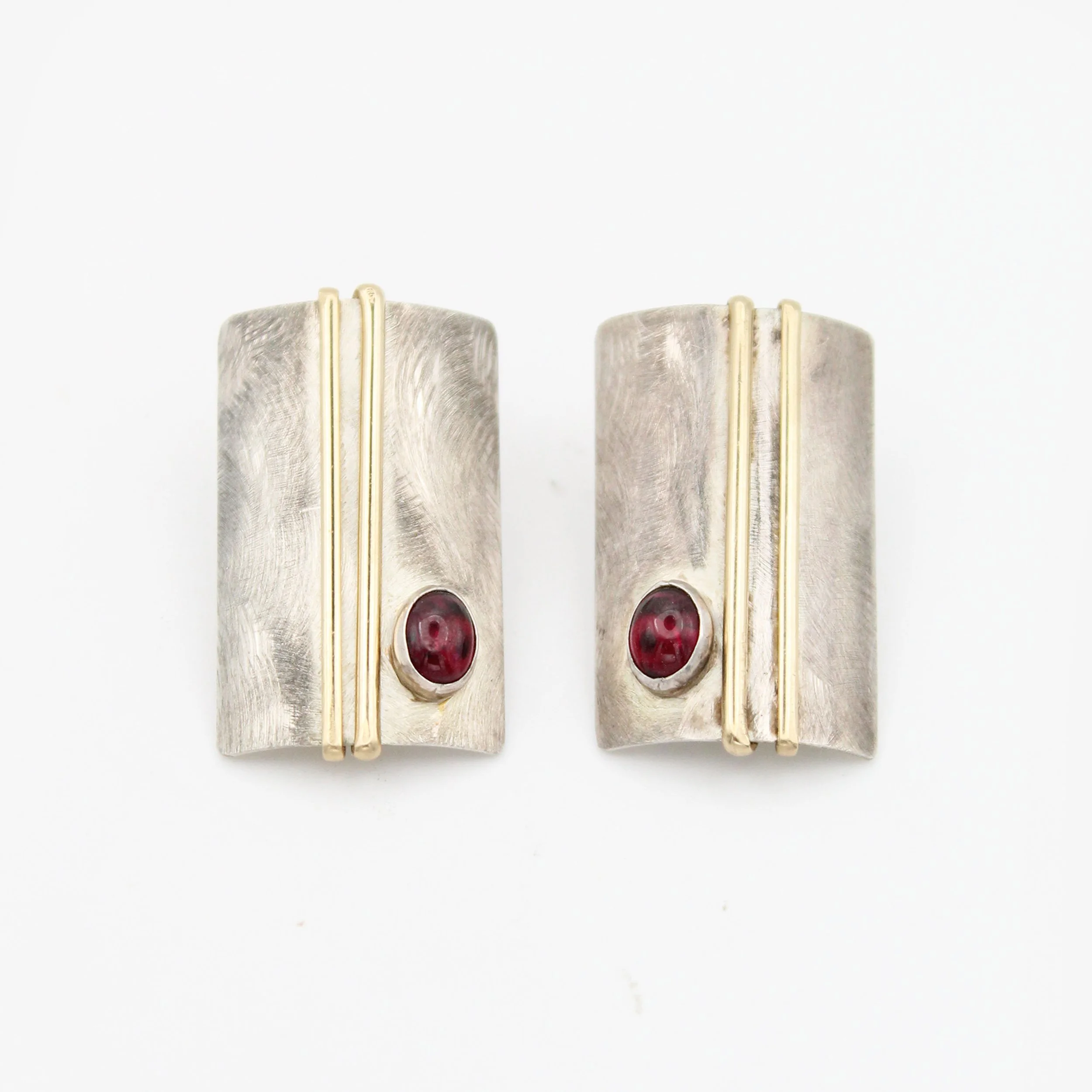 Vintage Silver Garnet Earrings
